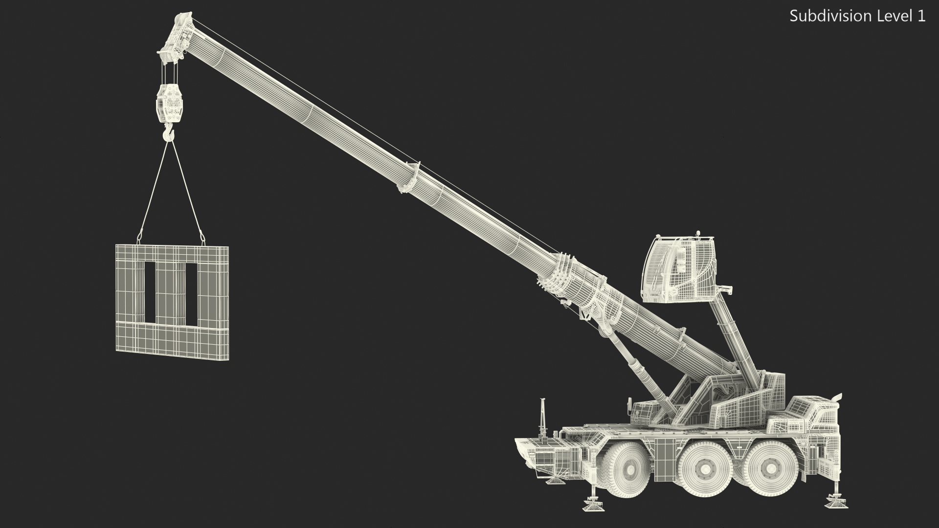Mobile Crane Liebherr Working 3D model
