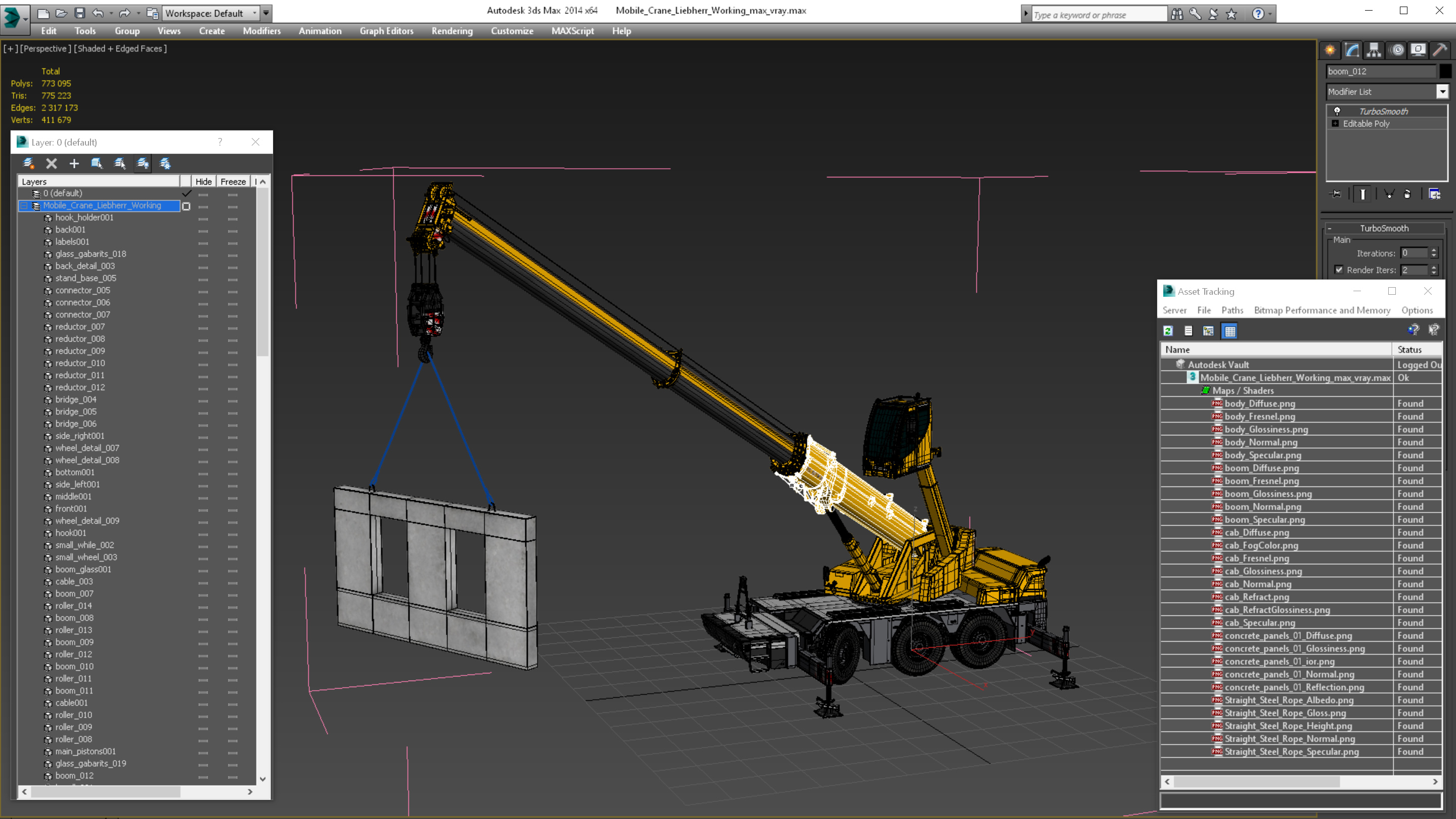 Mobile Crane Liebherr Working 3D model
