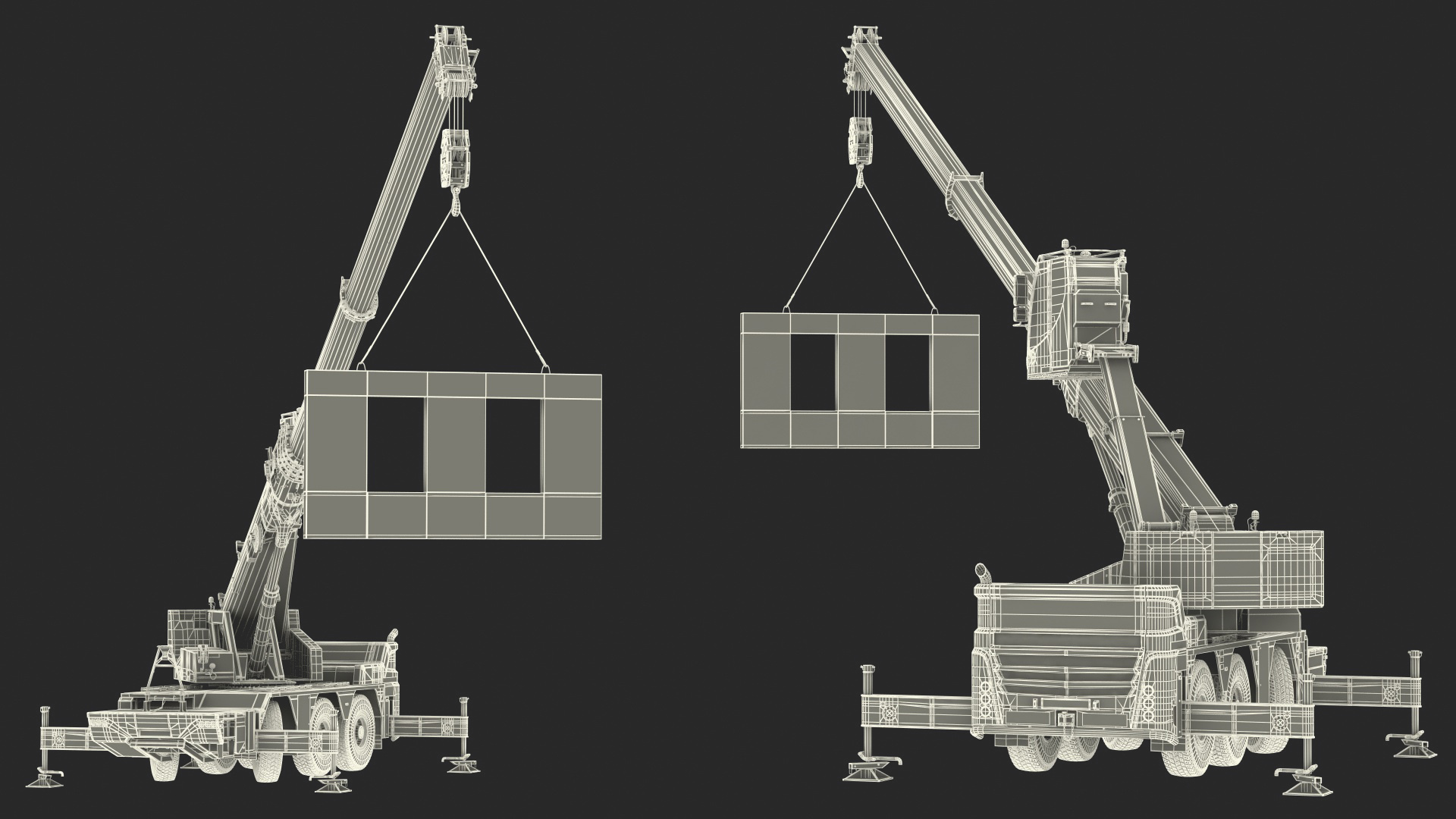Mobile Crane Liebherr Working 3D model