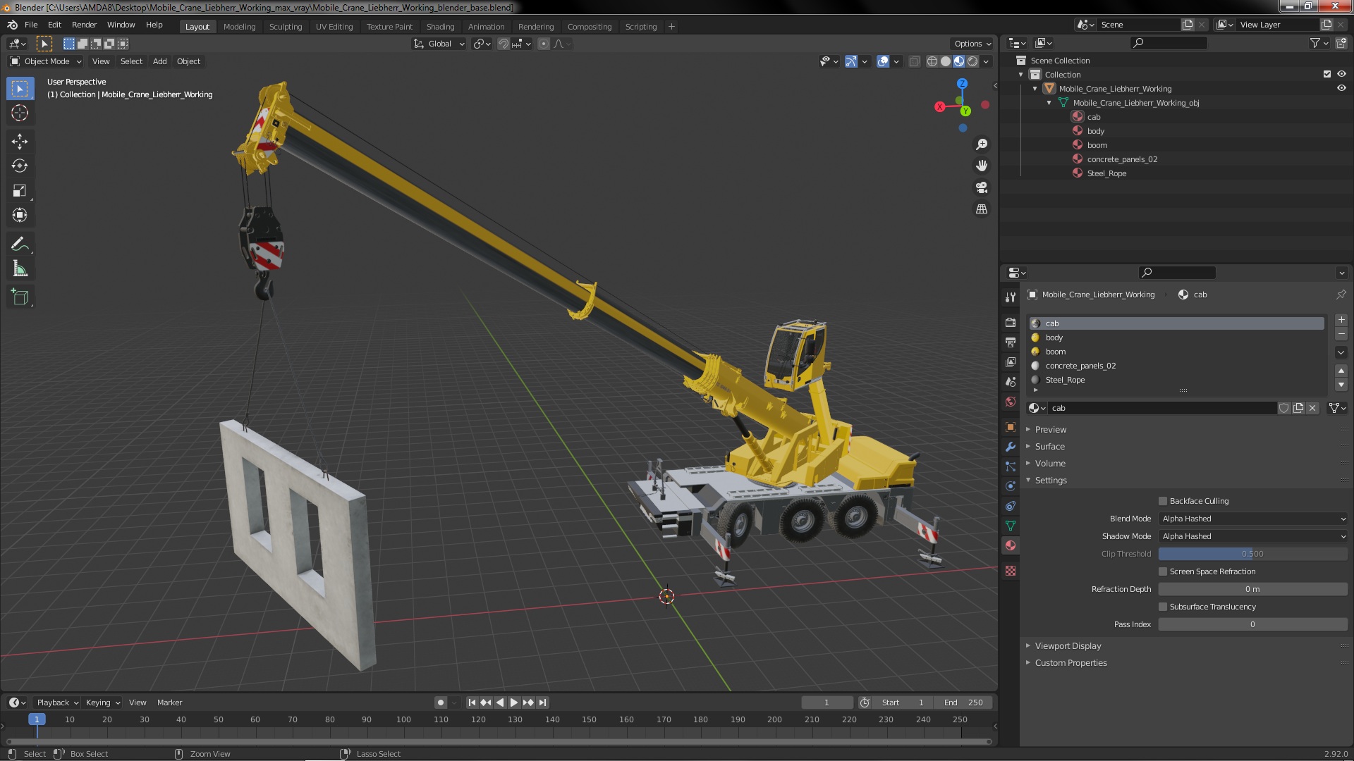 Mobile Crane Liebherr Working 3D model