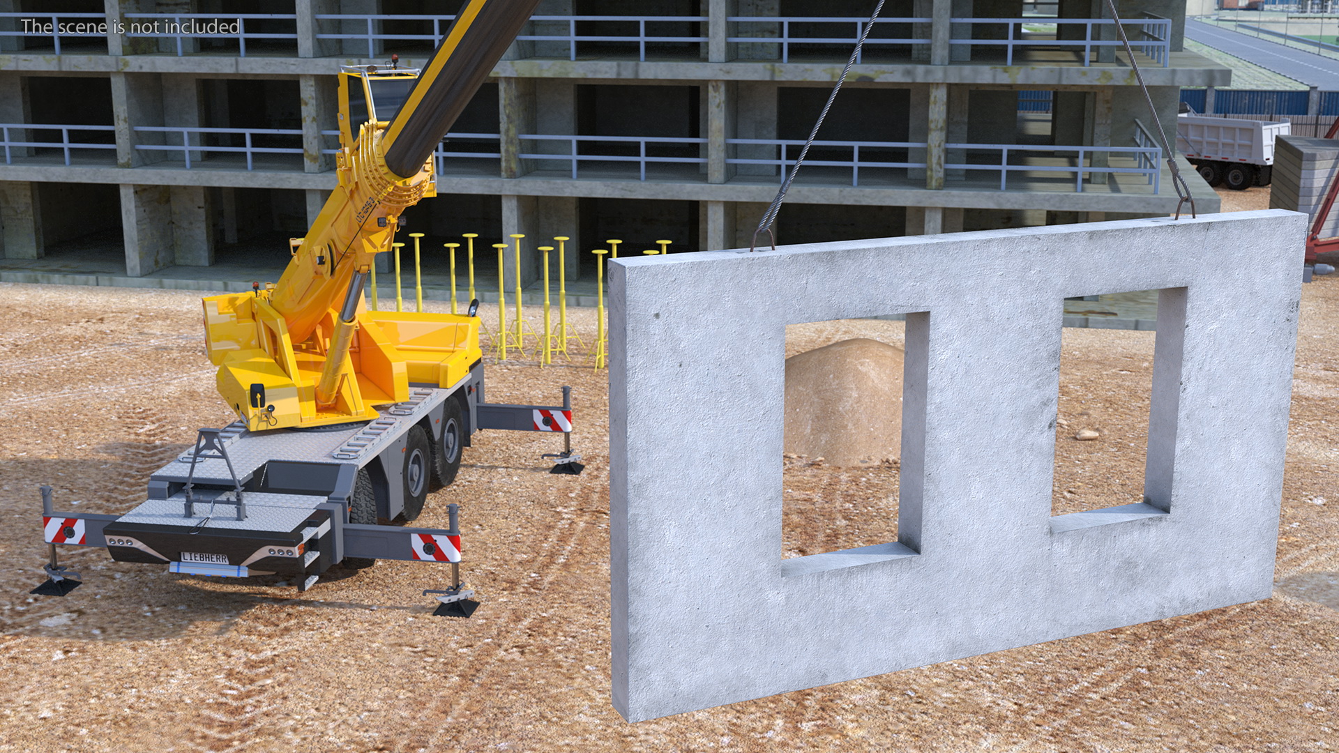 Mobile Crane Liebherr Working 3D model