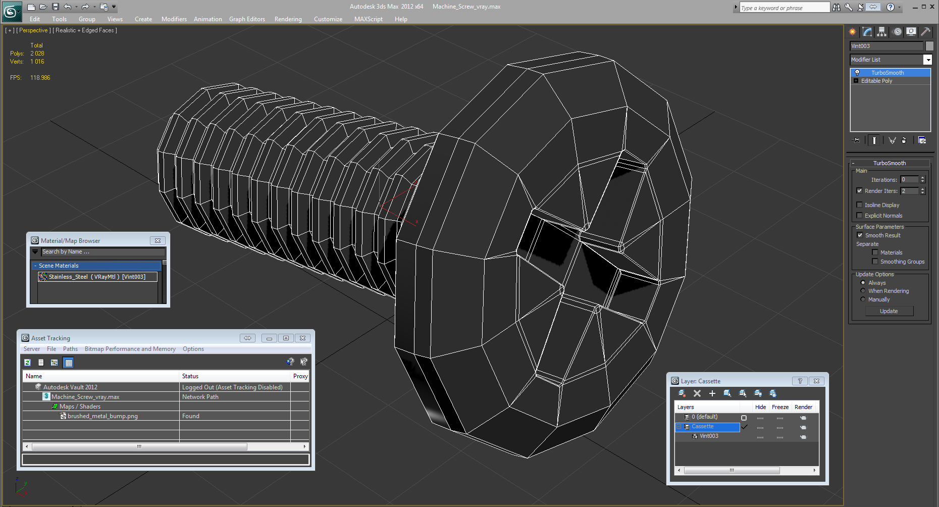 3D Machine Screw model