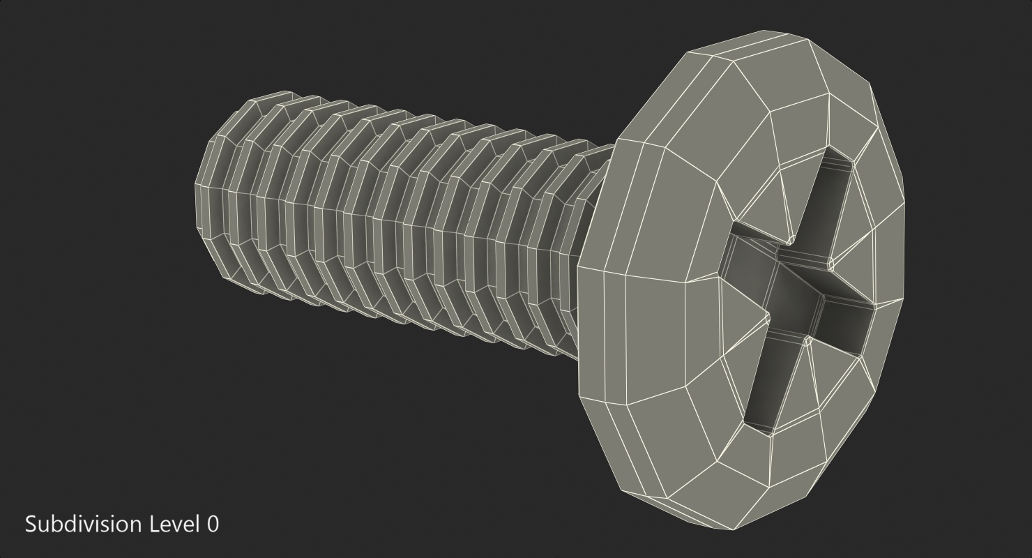 3D Machine Screw model