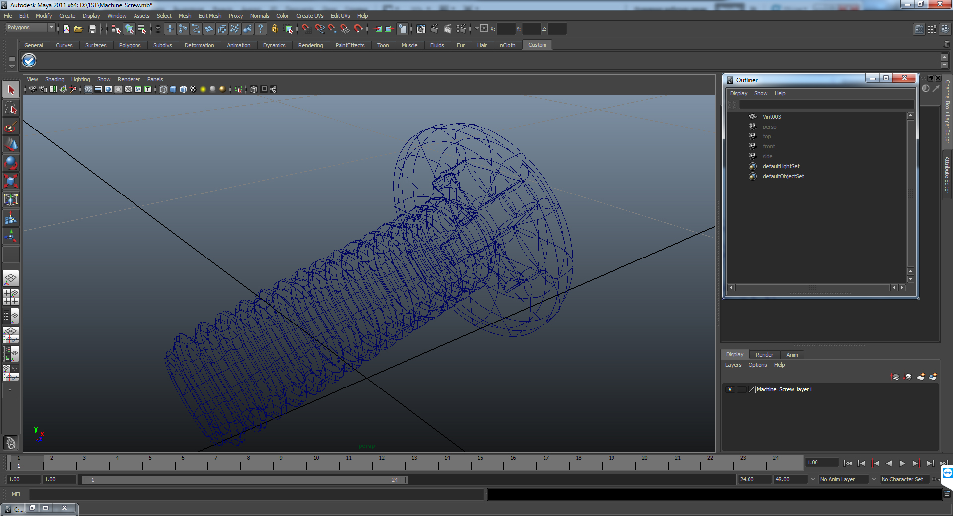 3D Machine Screw model