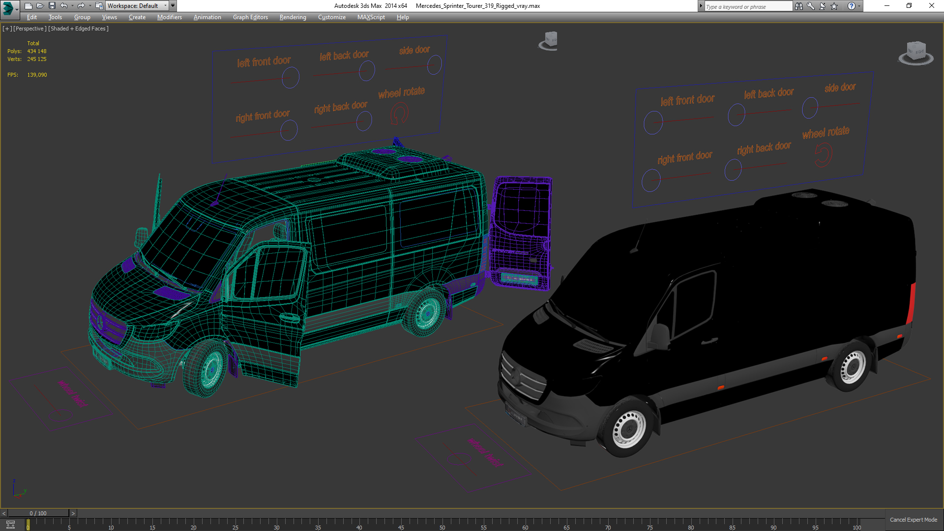 3D model Mercedes Sprinter Tourer 319 Rigged