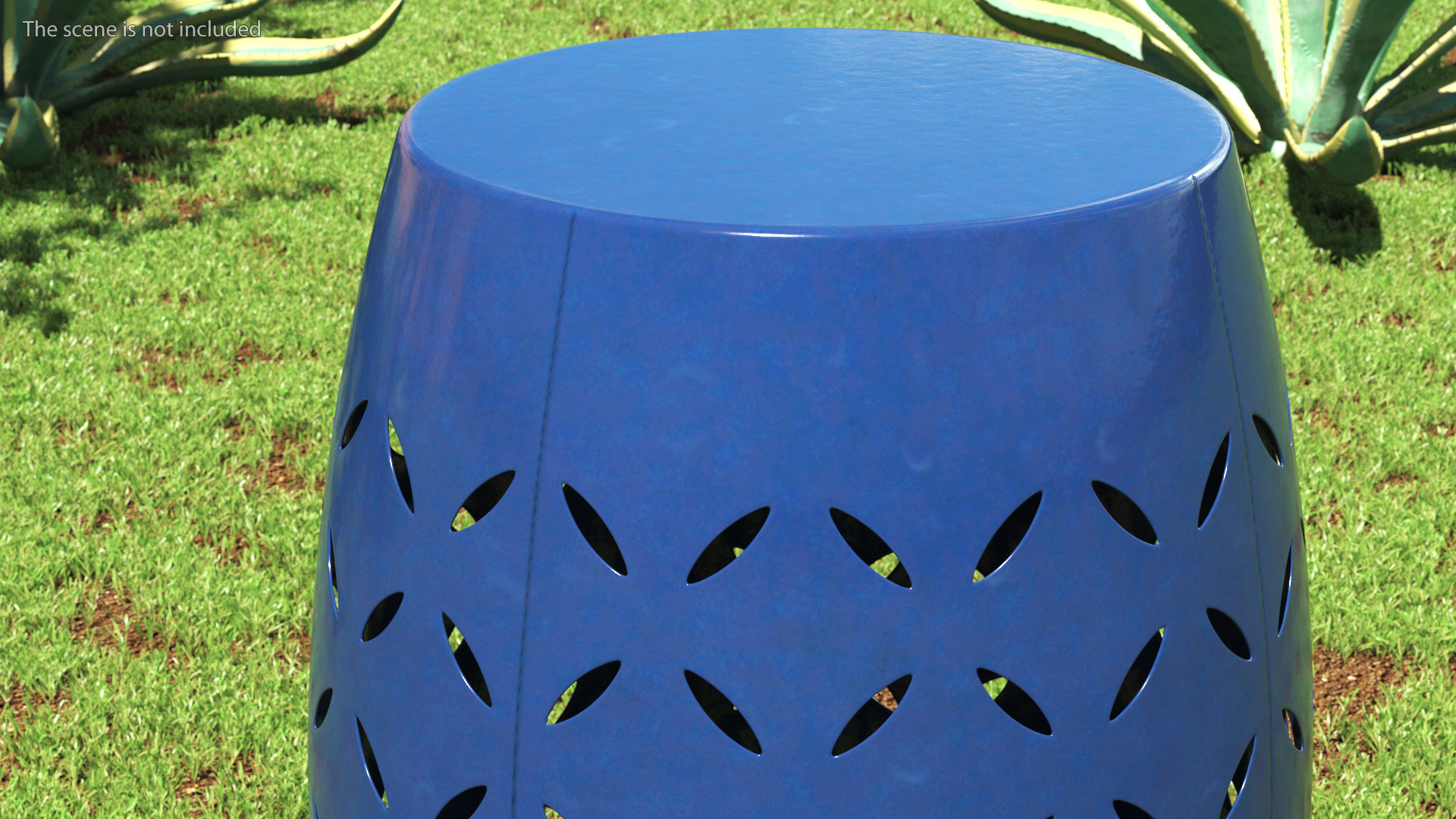 3D Outdoor Decorative End Table Blue model