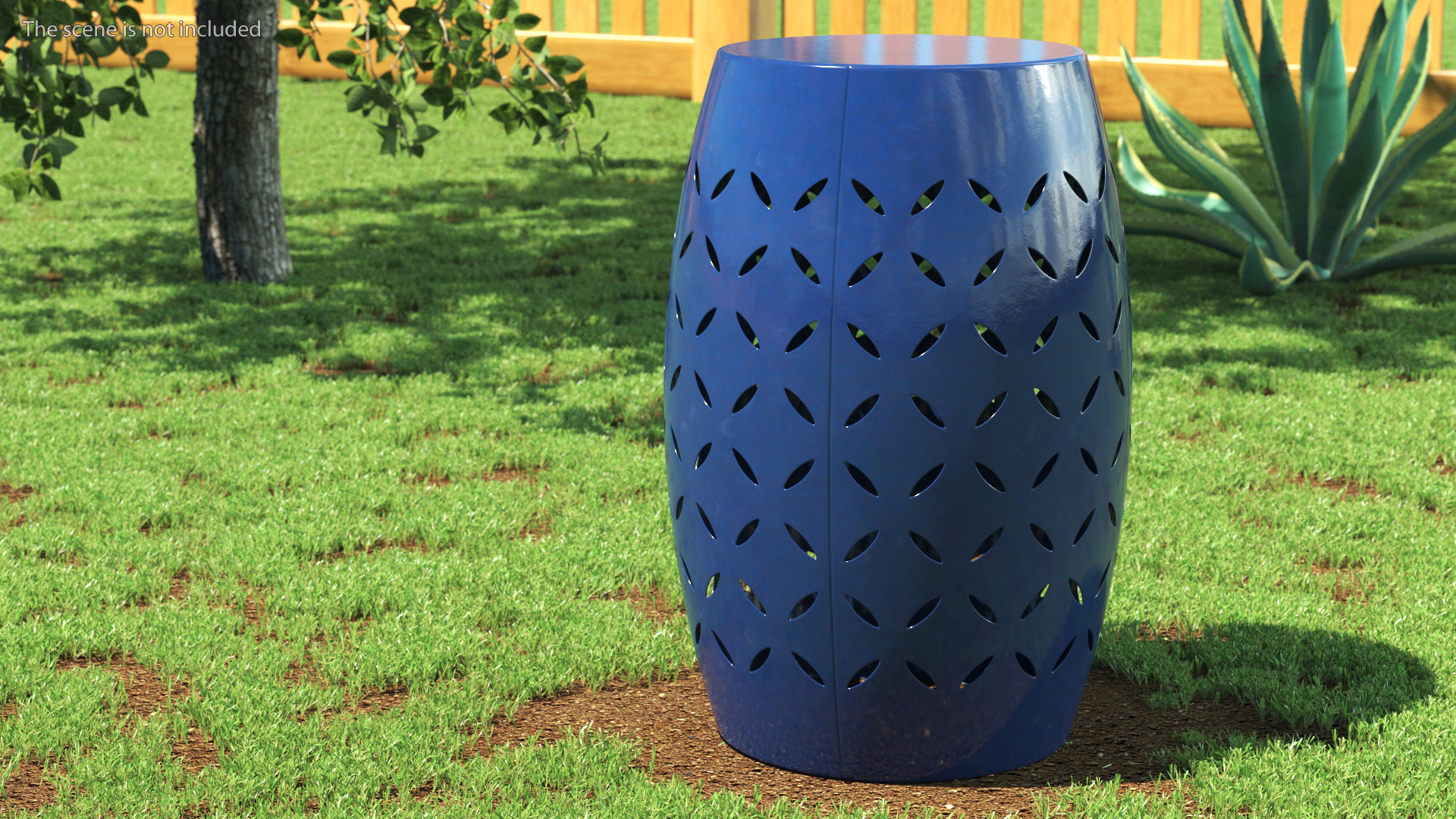 3D Outdoor Decorative End Table Blue model