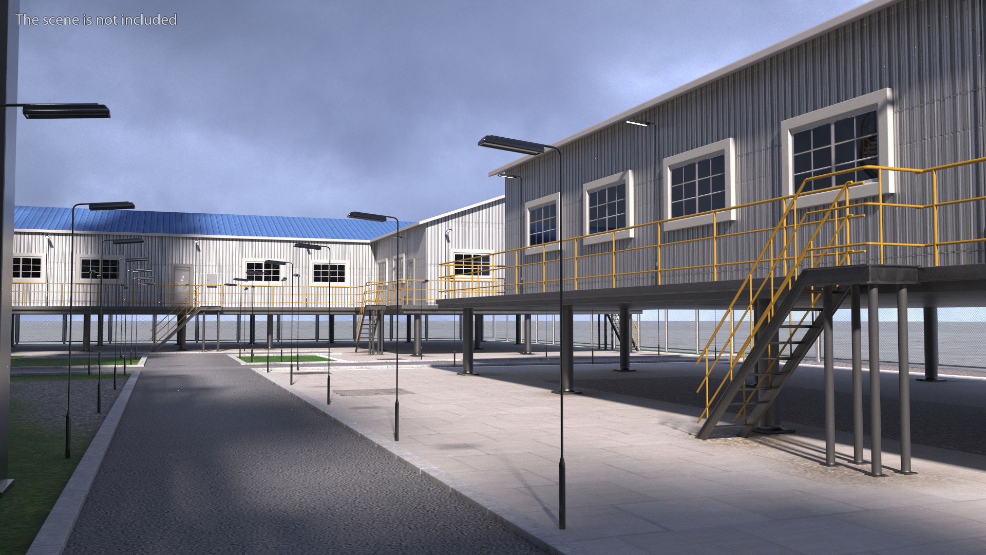 Oil Refinery Control Station Building 3D