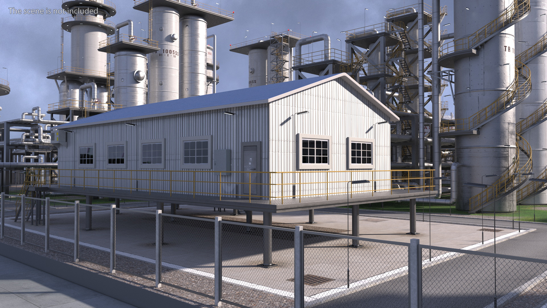 Oil Refinery Control Station Building 3D