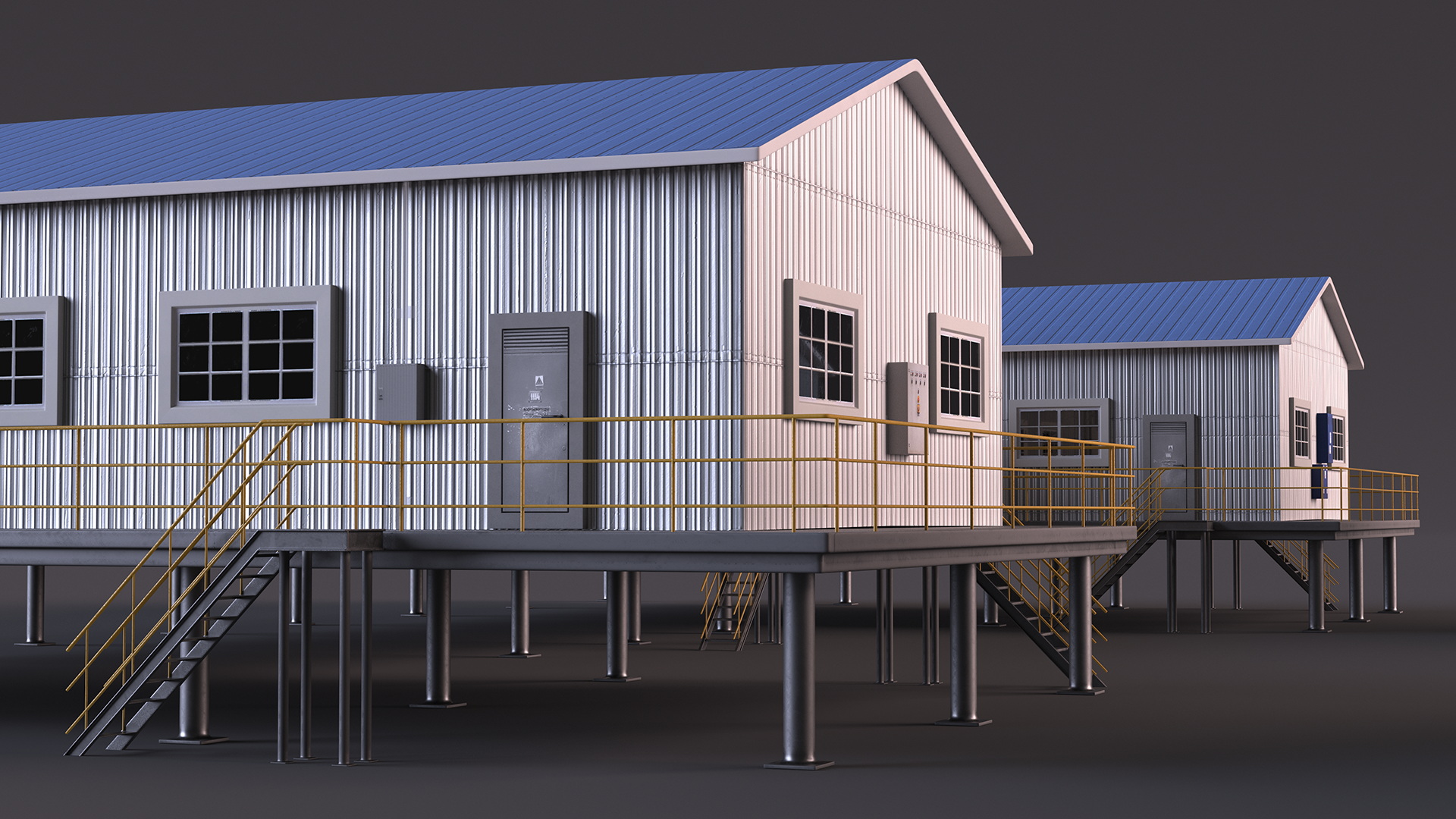 Oil Refinery Control Station Building 3D