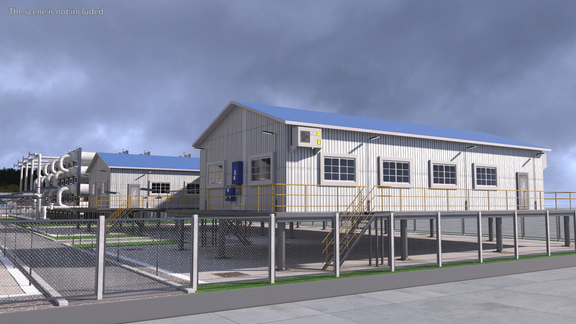 Oil Refinery Control Station Building 3D