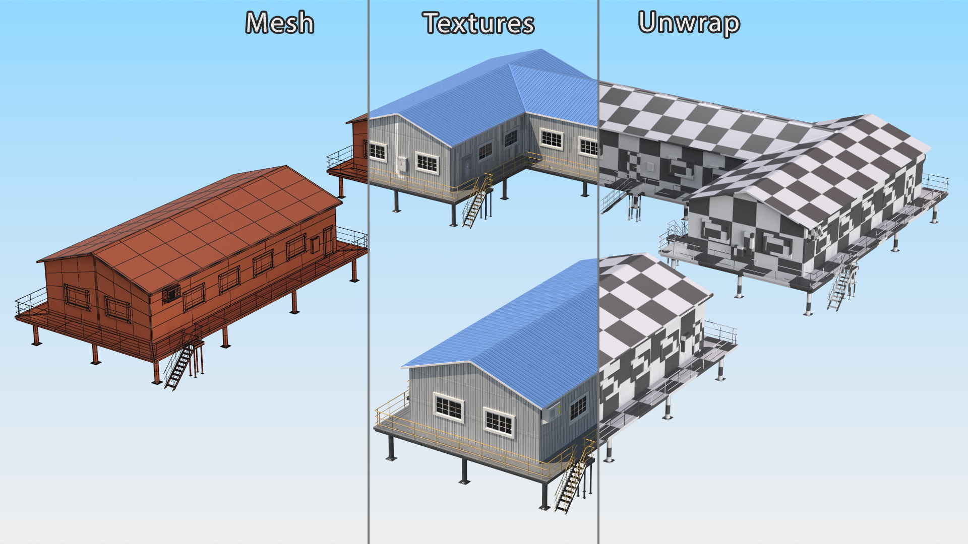 Oil Refinery Control Station Building 3D