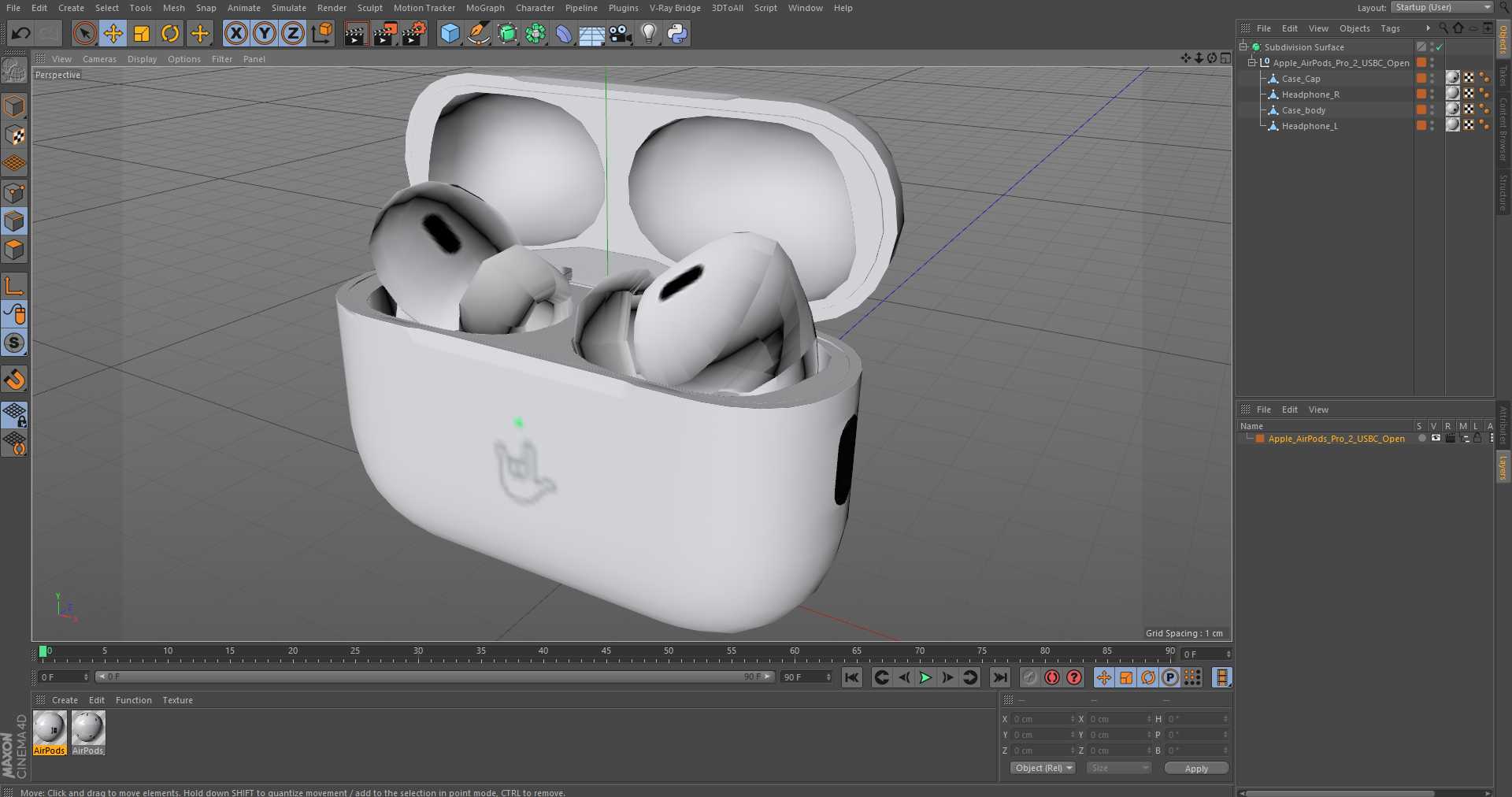 3D model Apple AirPods Pro 2 USB-C Open