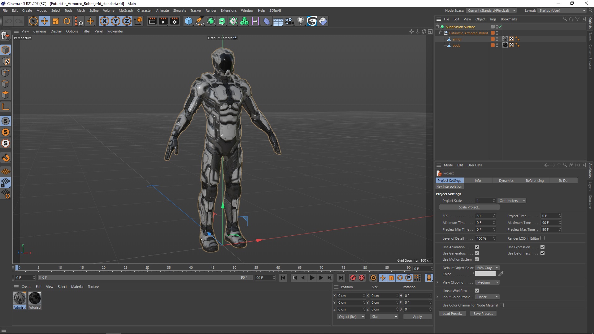 Futuristic Armored Robot 3D model