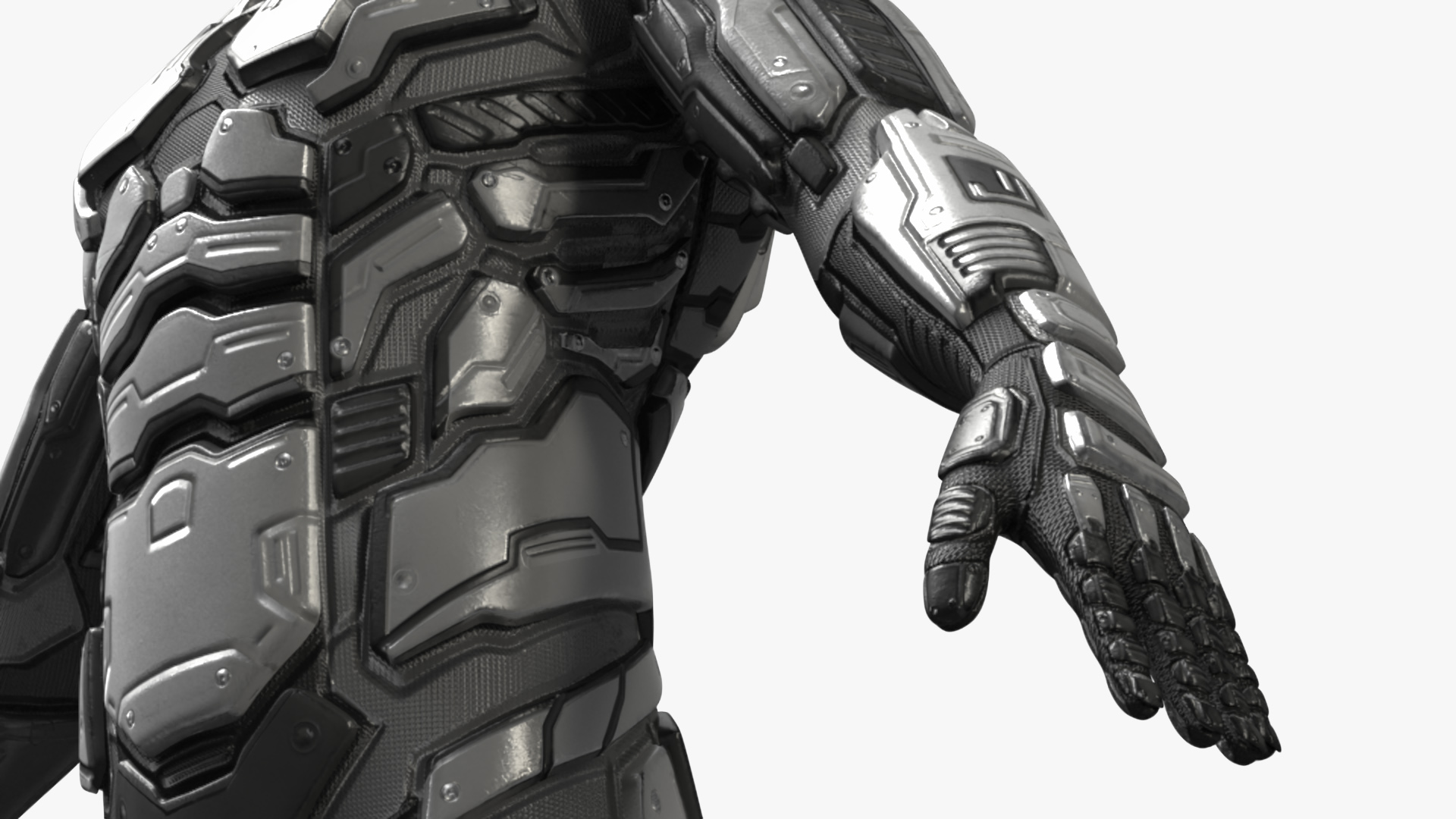 Futuristic Armored Robot 3D model