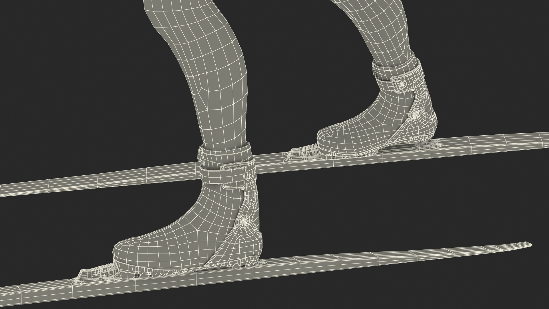 3D Biathlete Fully Equipped USA Team Running Pose
