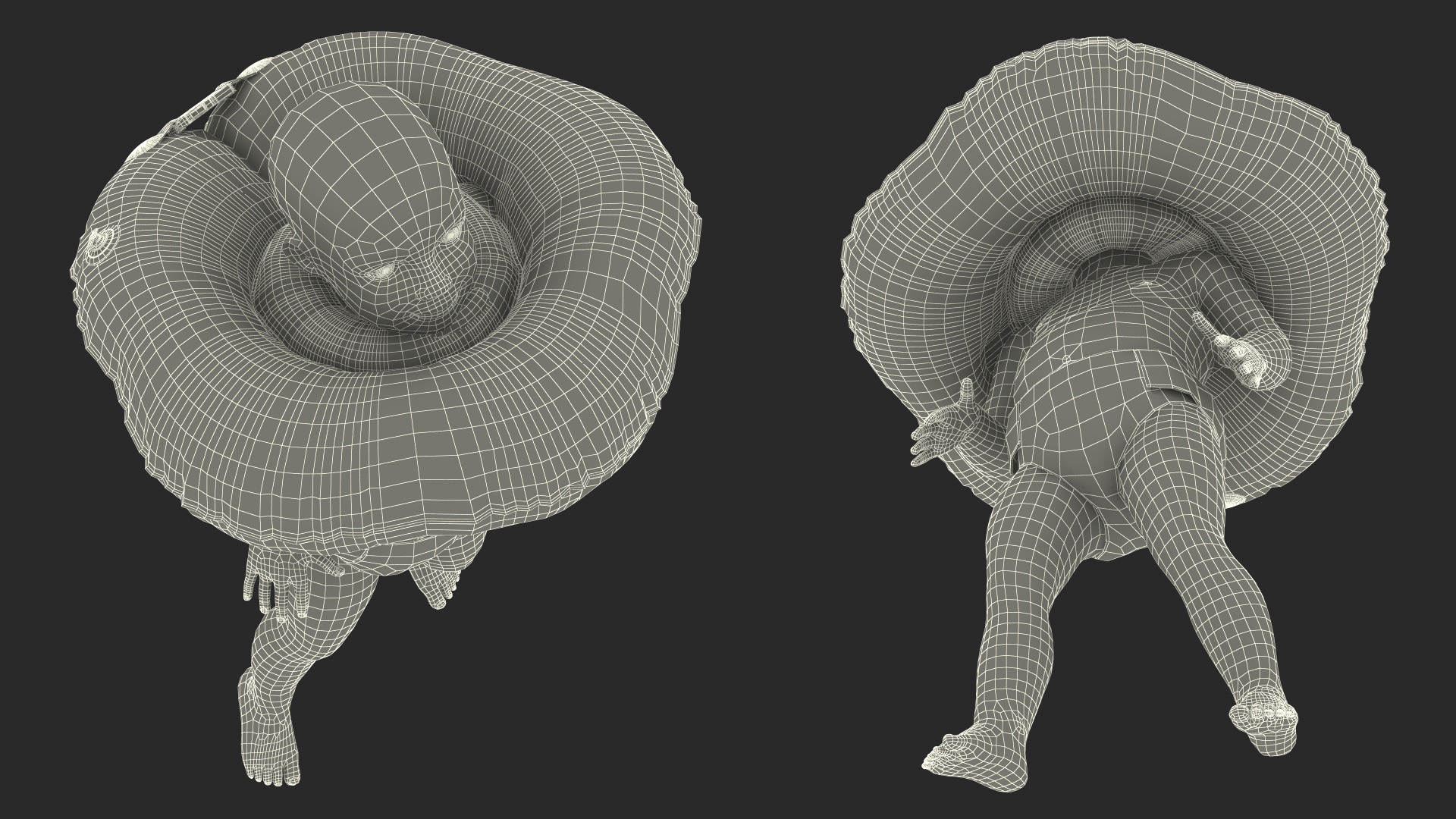3D Baby Swimming with Neck Swim Ring model