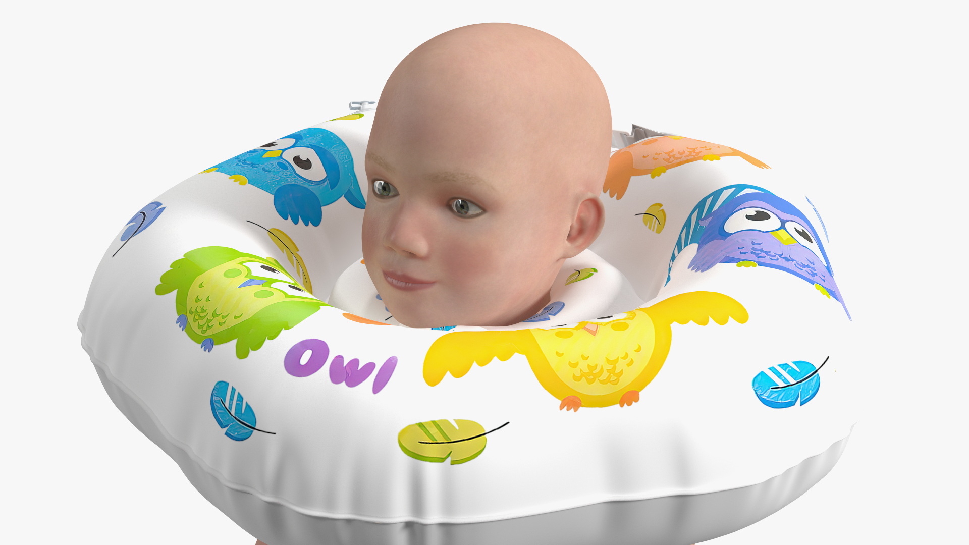 3D Baby Swimming with Neck Swim Ring model