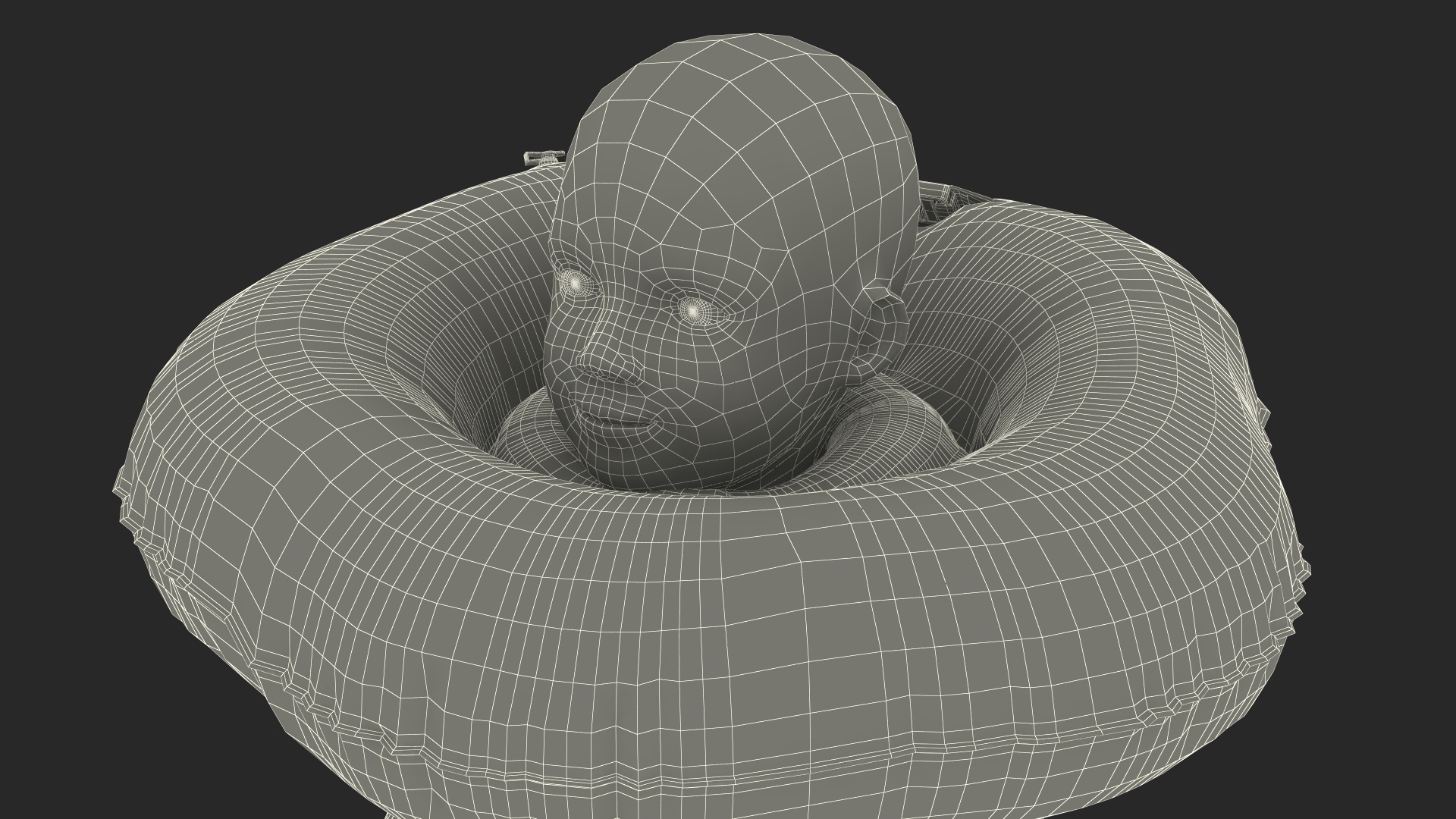 3D Baby Swimming with Neck Swim Ring model