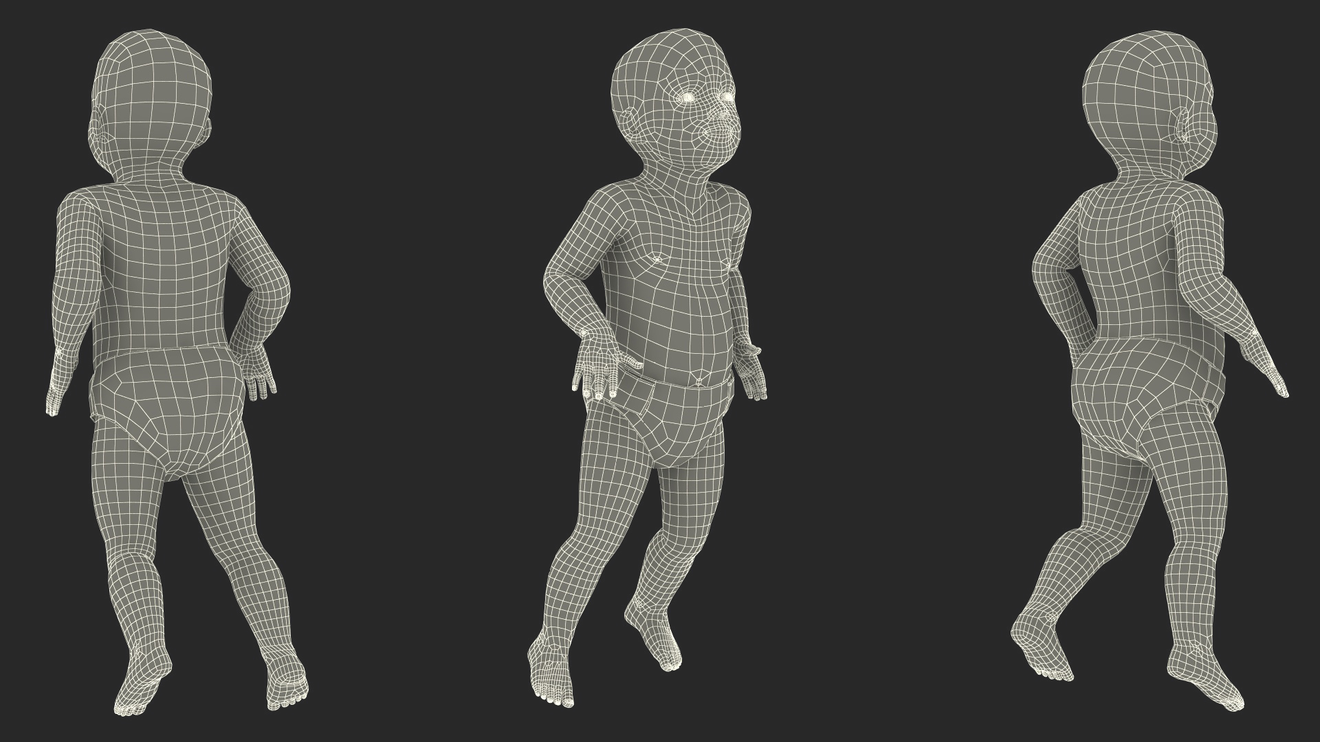 3D Baby Swimming with Neck Swim Ring model