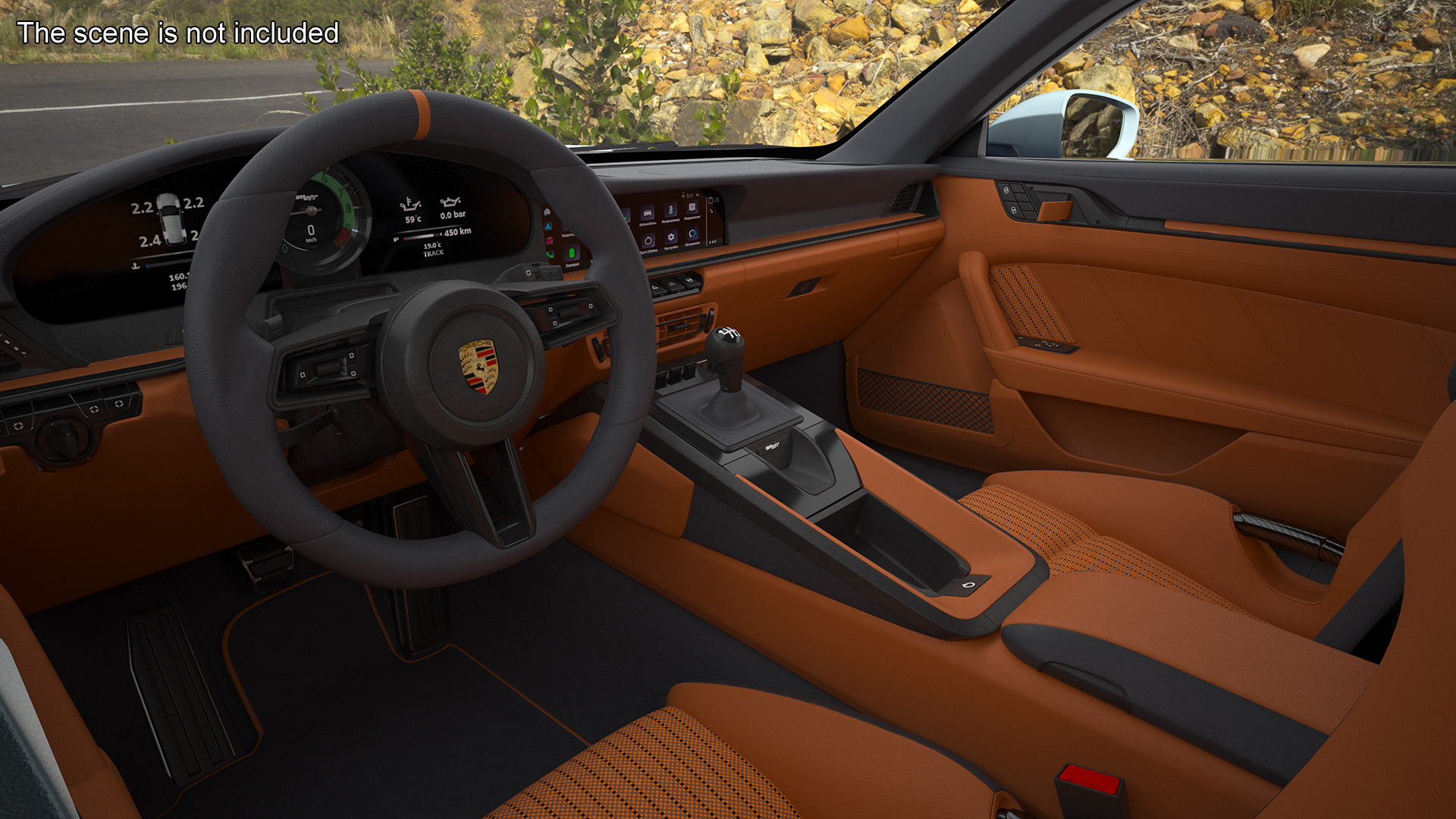 3D Sport Car Porsche 911 2024 Blue Rigged model