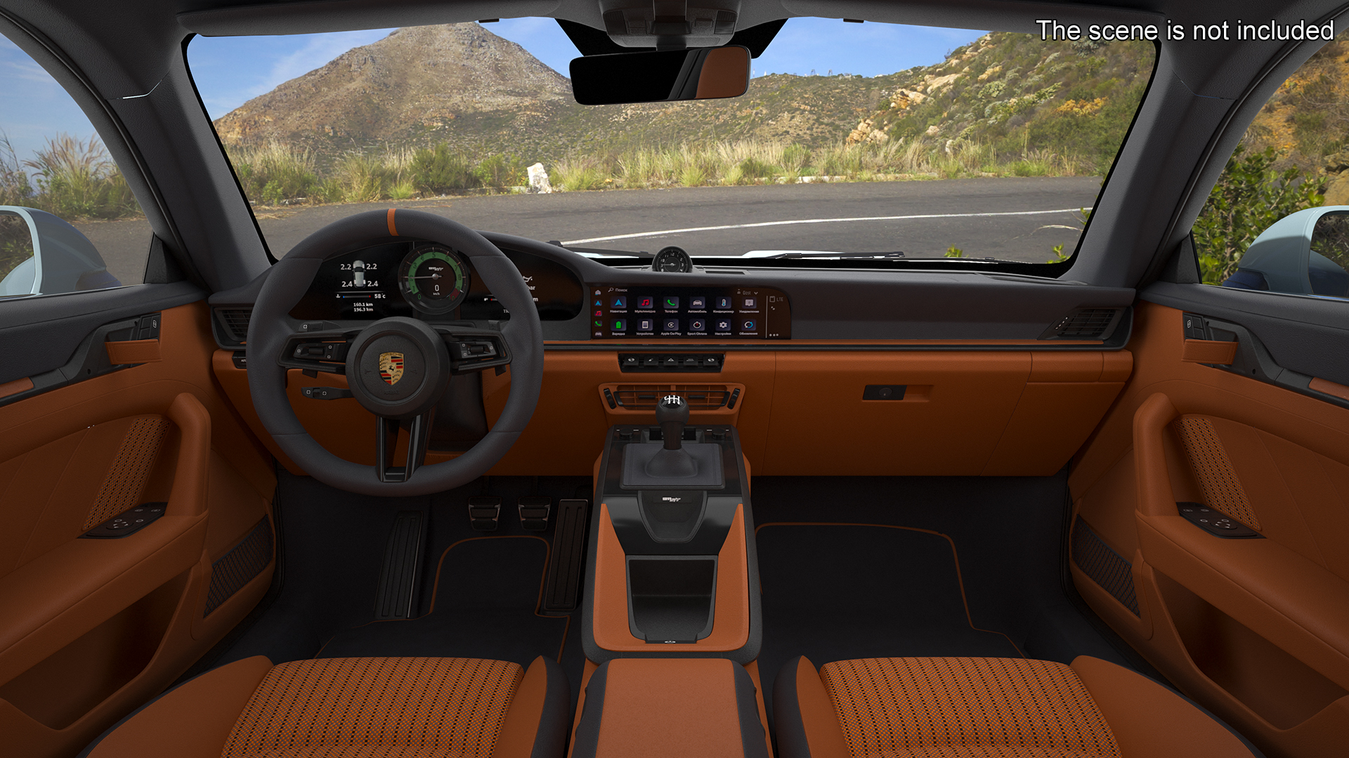 3D Sport Car Porsche 911 2024 Blue Rigged model