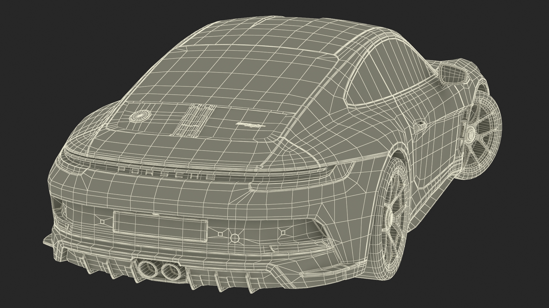 3D Sport Car Porsche 911 2024 Blue Rigged model