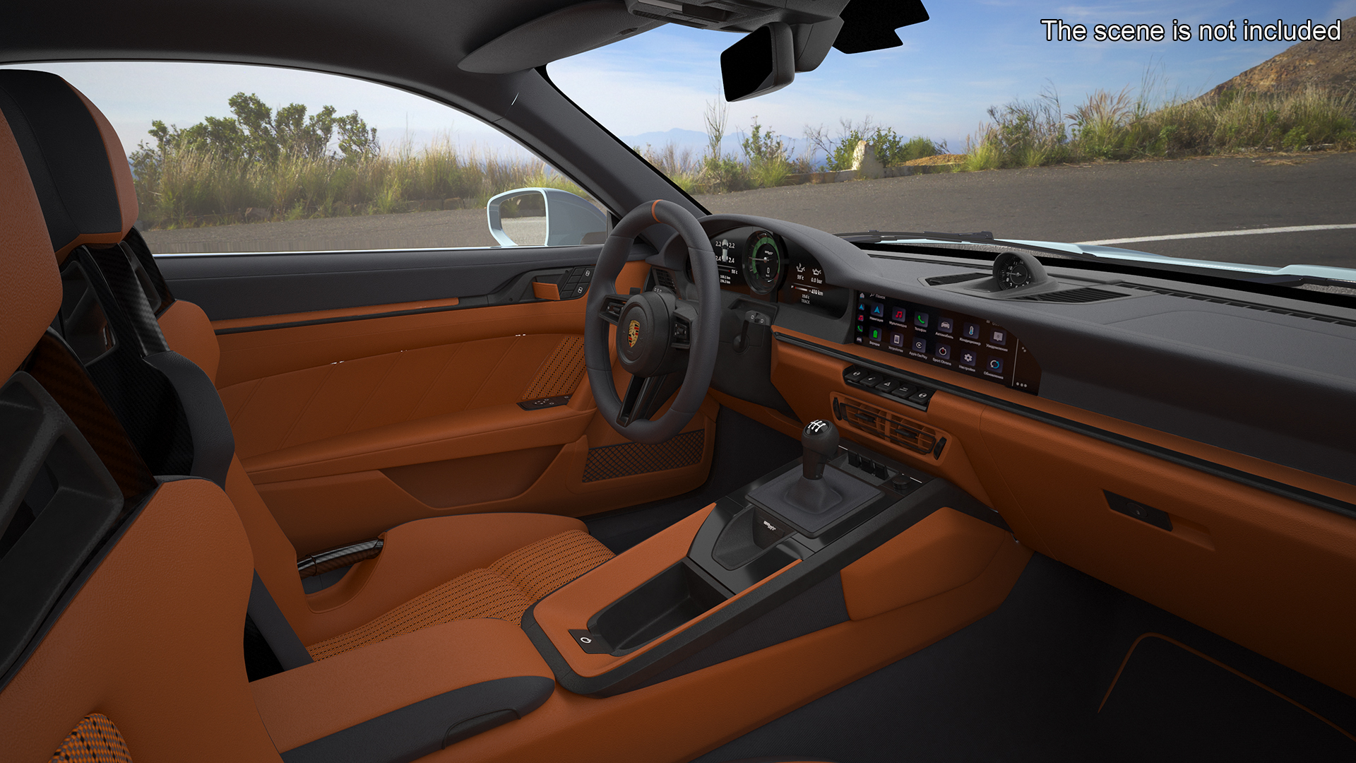 3D Sport Car Porsche 911 2024 Blue Rigged model