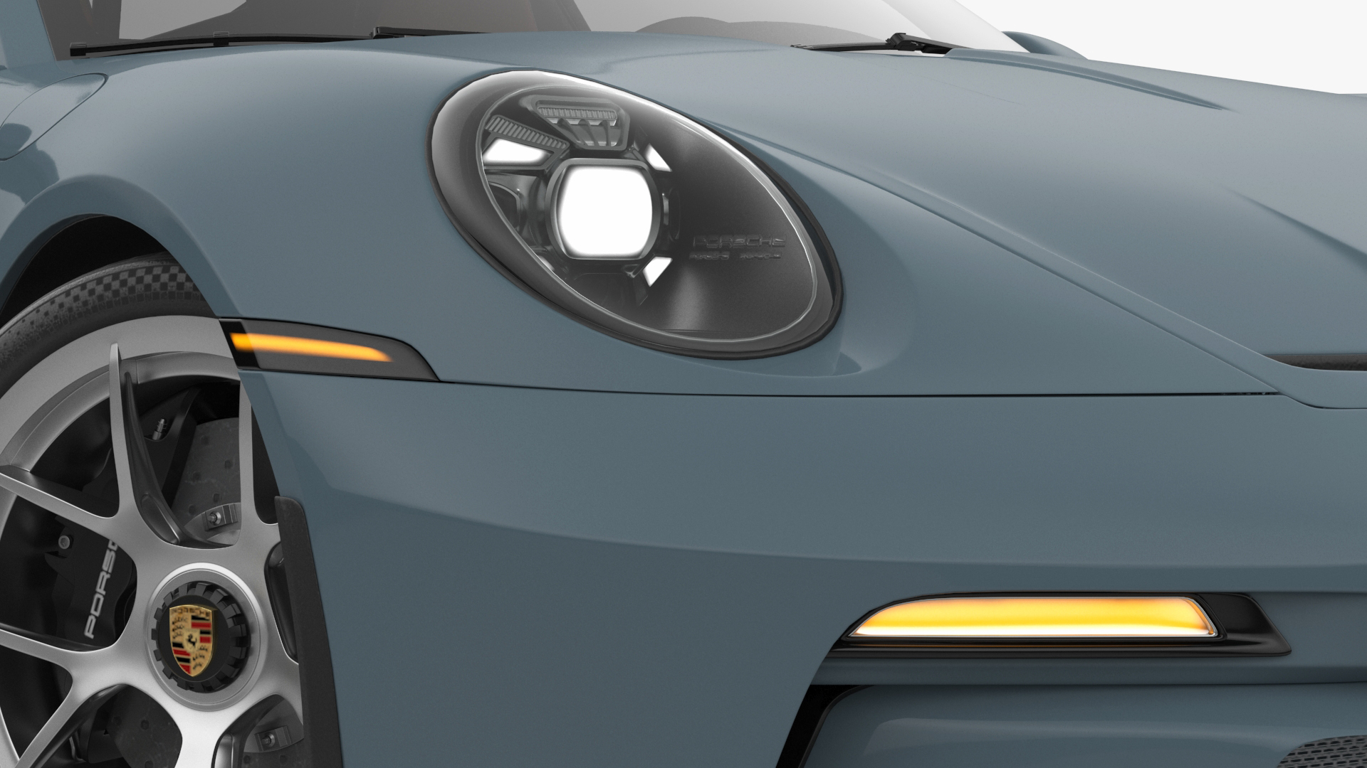 3D Sport Car Porsche 911 2024 Blue Rigged model