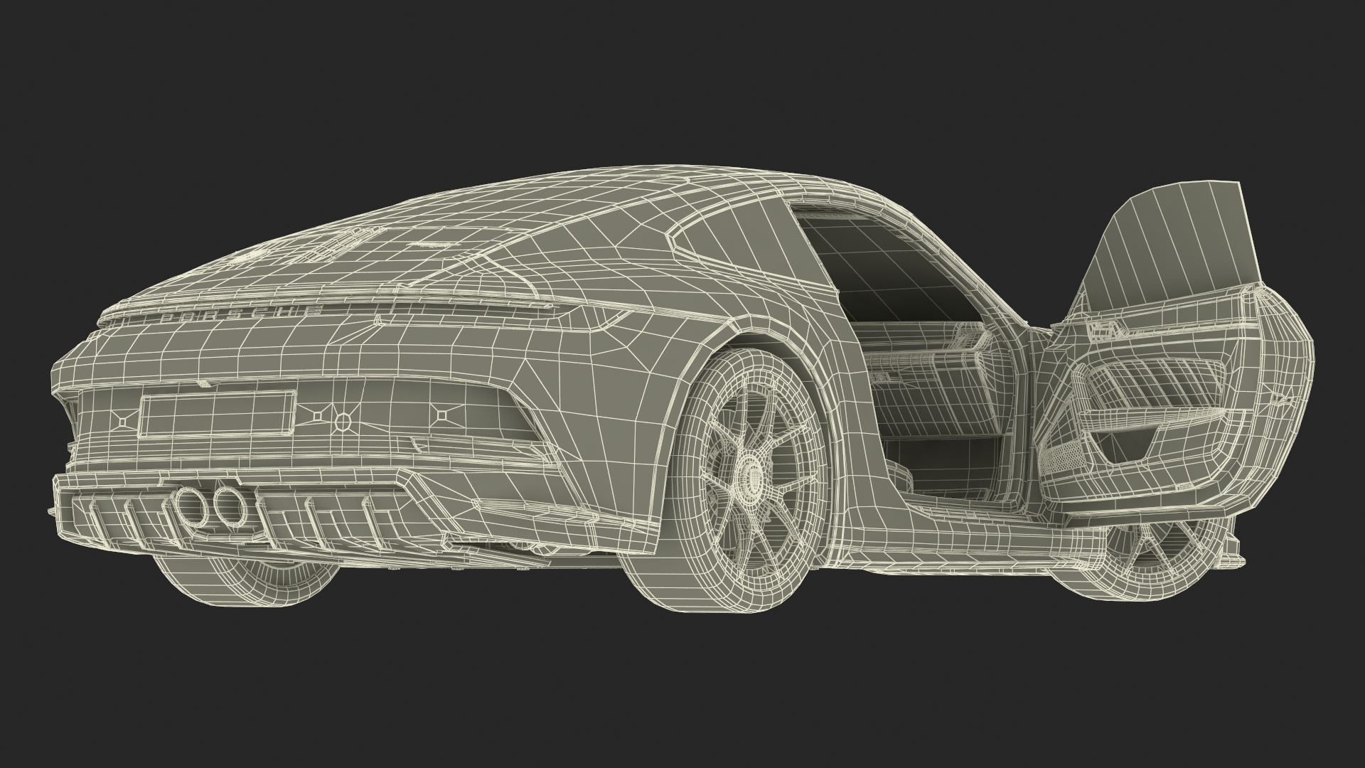 3D Sport Car Porsche 911 2024 Blue Rigged model