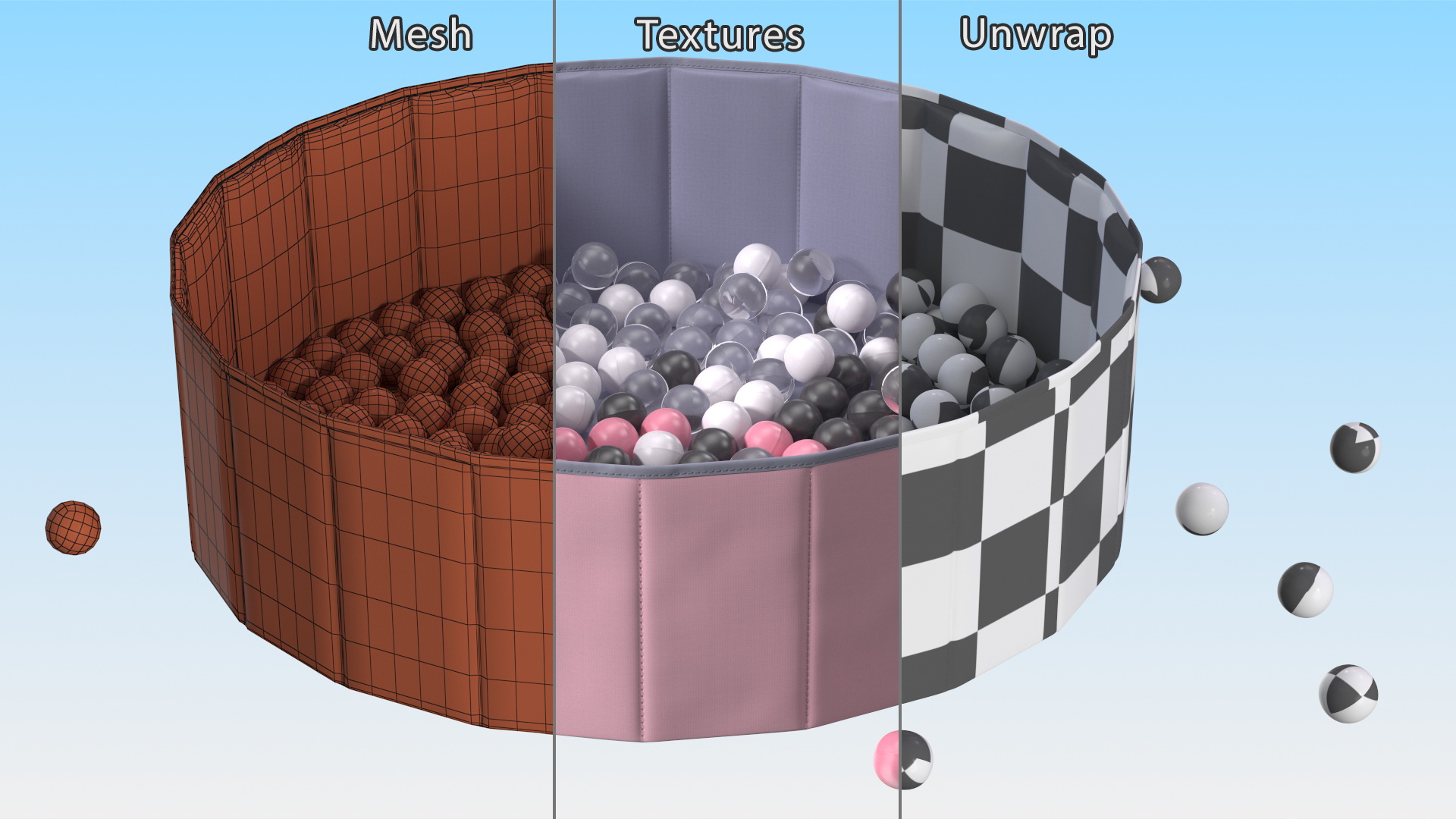 Dry Pool for Kids Size M 3D model