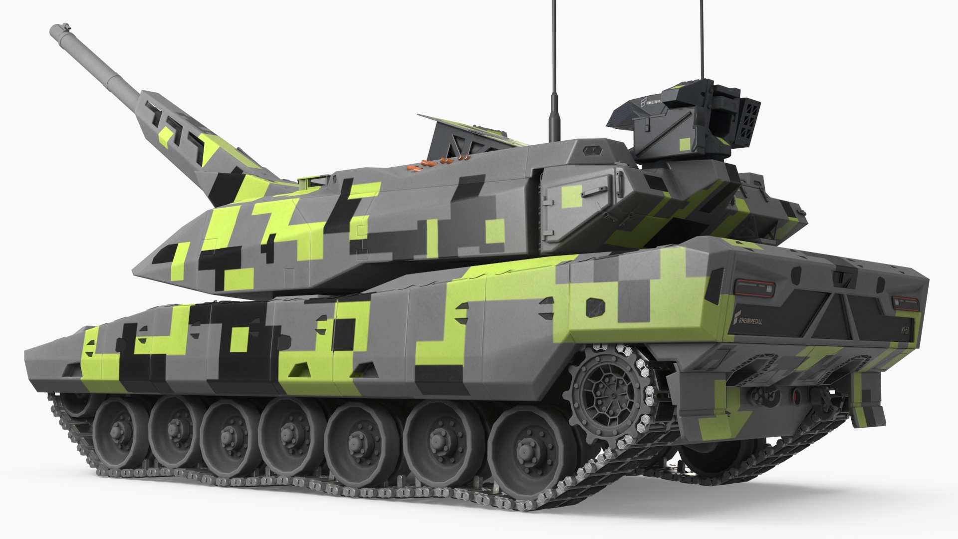 3D model Rheinmetall Panther KF51 MBT Rigged