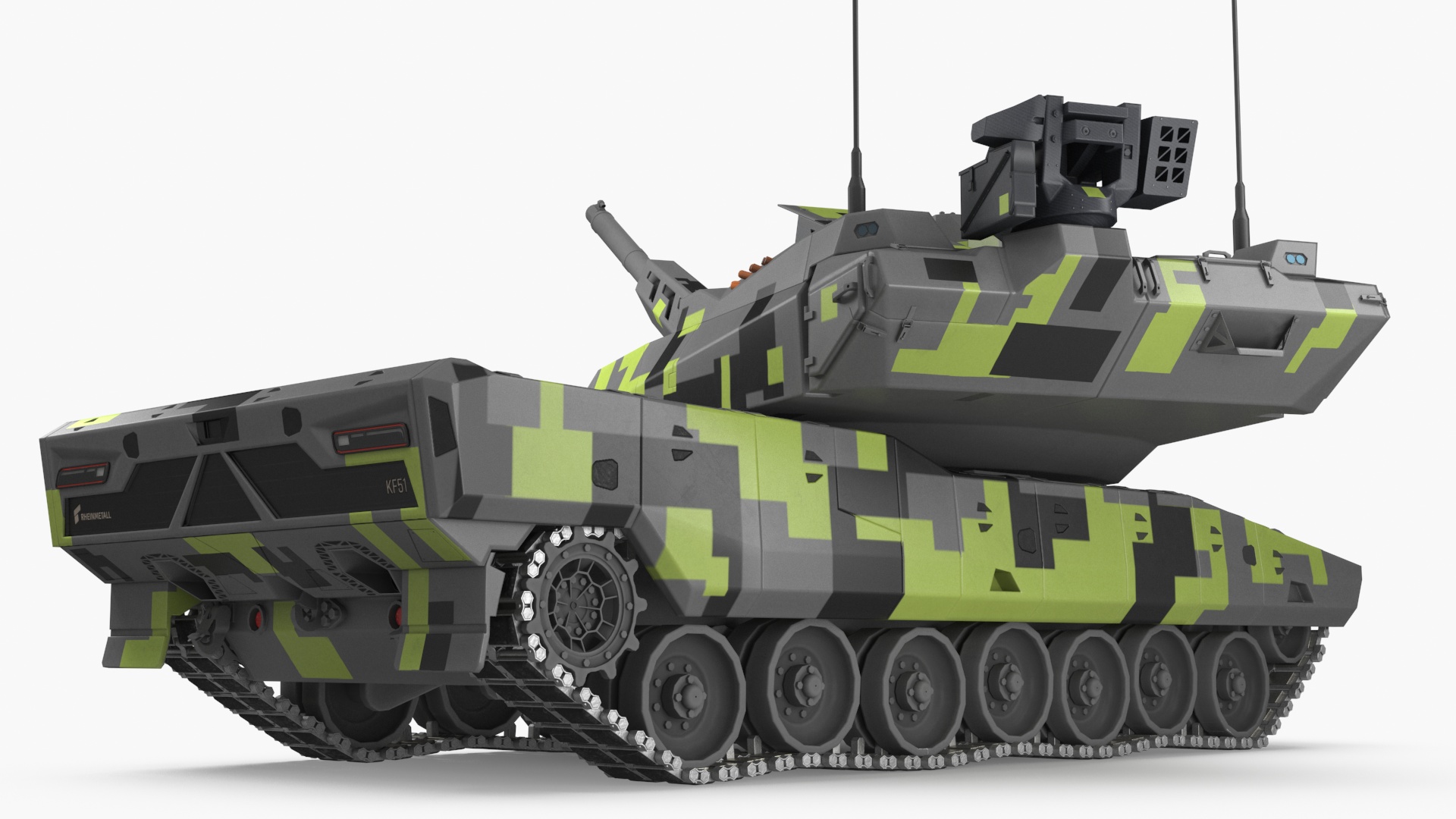 3D model Rheinmetall Panther KF51 MBT Rigged