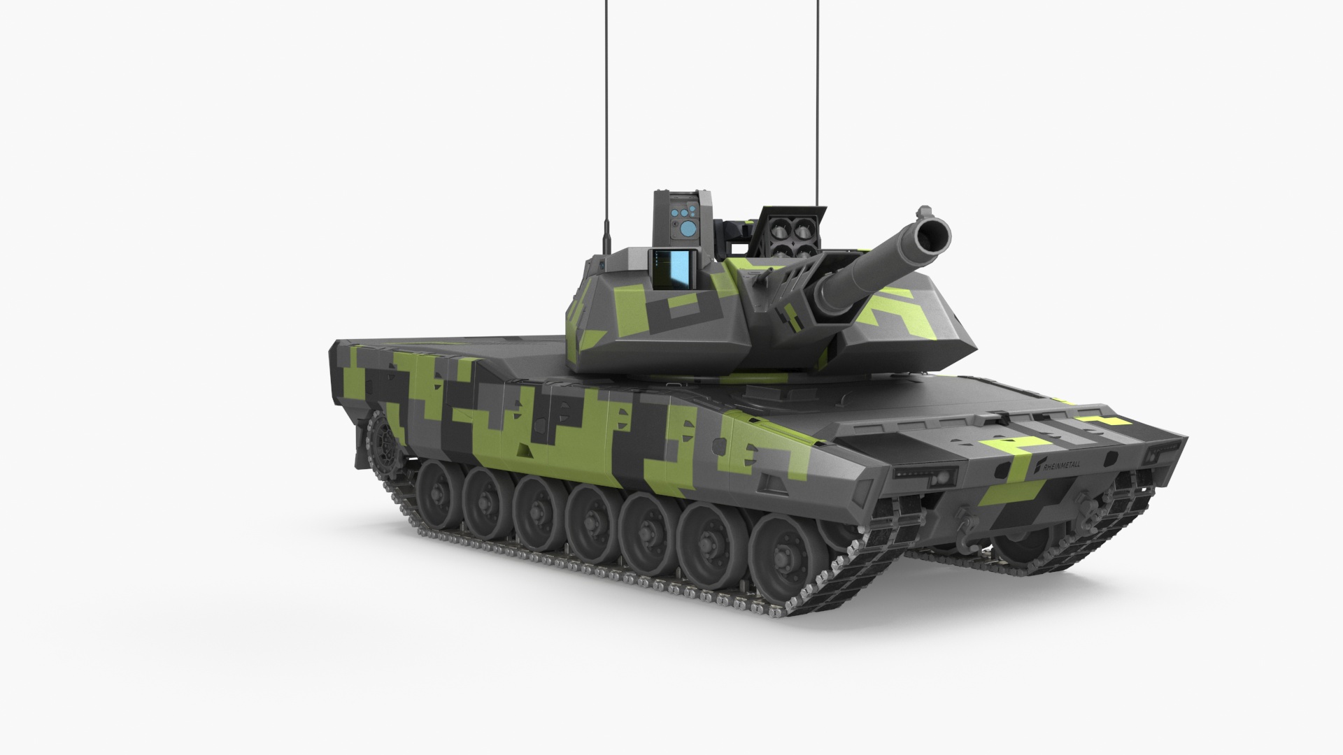 3D model Rheinmetall Panther KF51 MBT Rigged