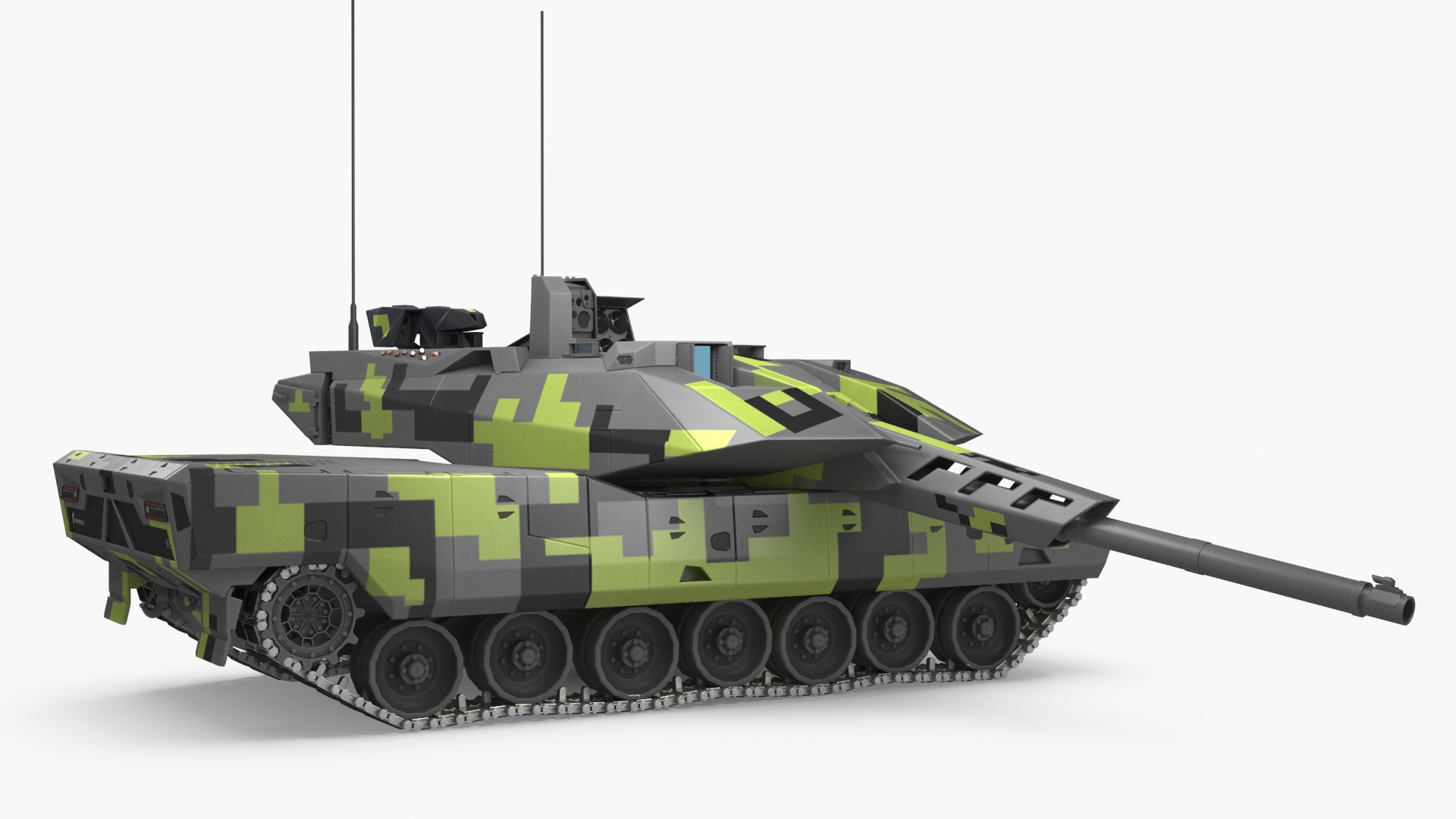 3D model Rheinmetall Panther KF51 MBT Rigged