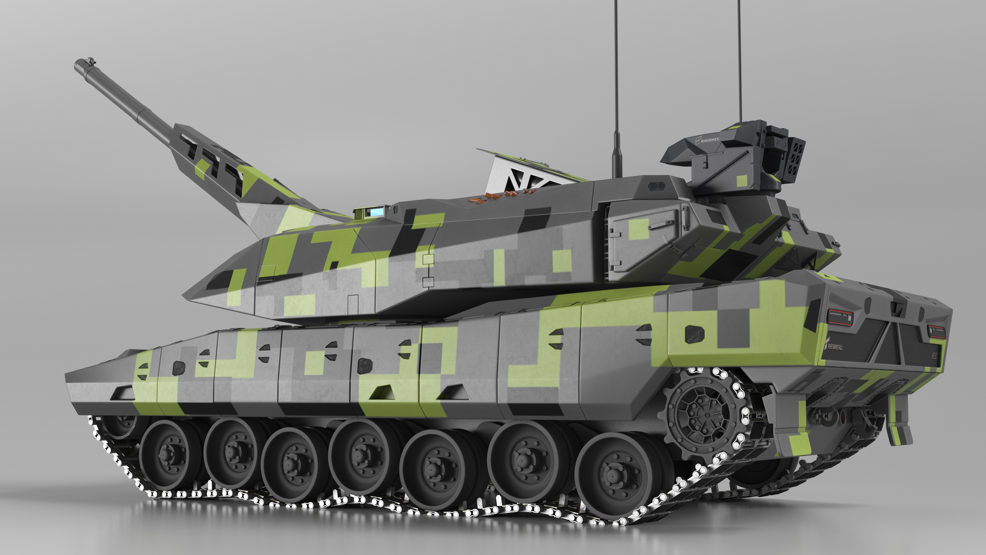 3D model Rheinmetall Panther KF51 MBT Rigged