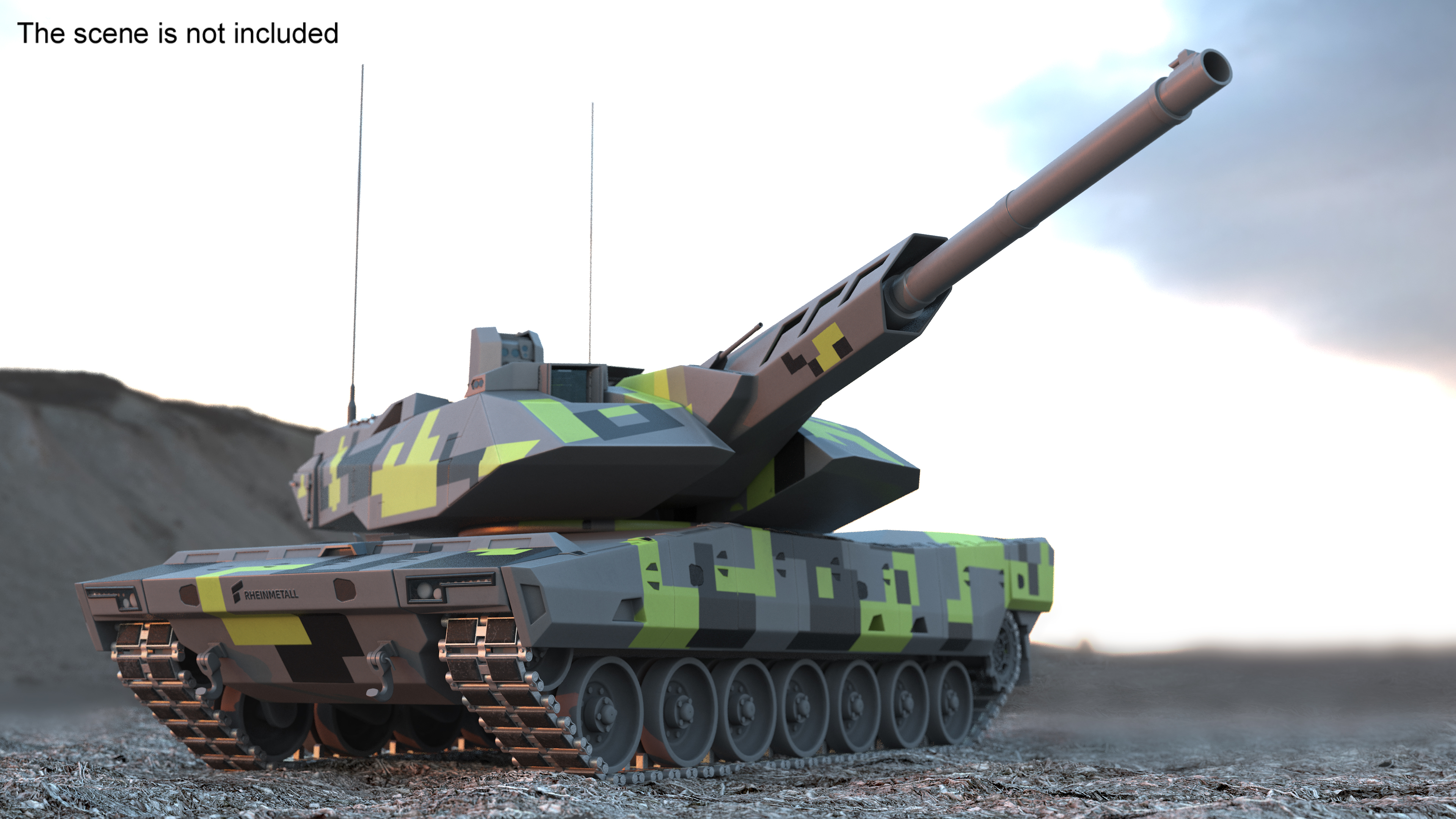 3D model Rheinmetall Panther KF51 MBT Rigged