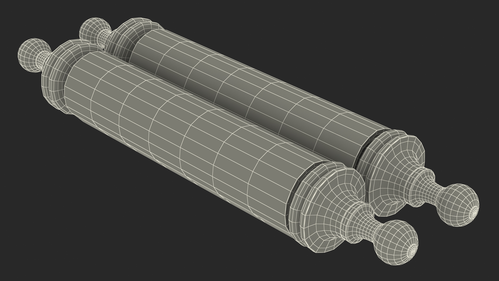 3D Rolled Up Paper Scroll Old