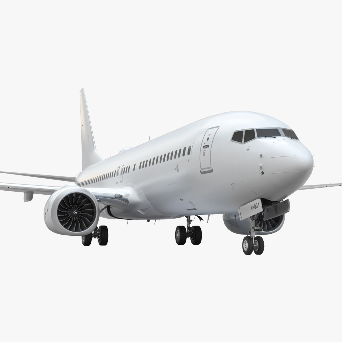 3D White Boeing 737 MAX 8 Rigged for Cinema 4D model