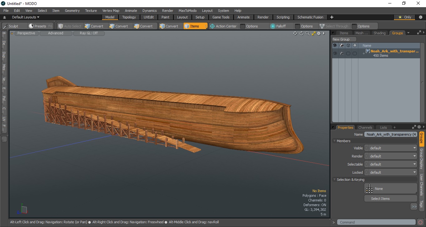 3D Noah Ark with transparency