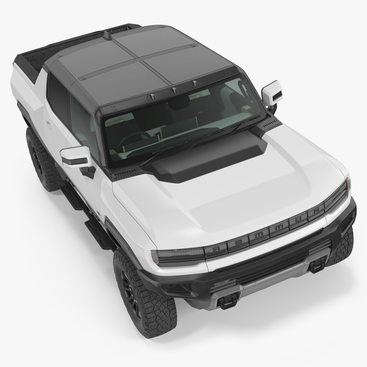 GMC Hummer EV PICKUP Lights Off Rigged for Maya 3D