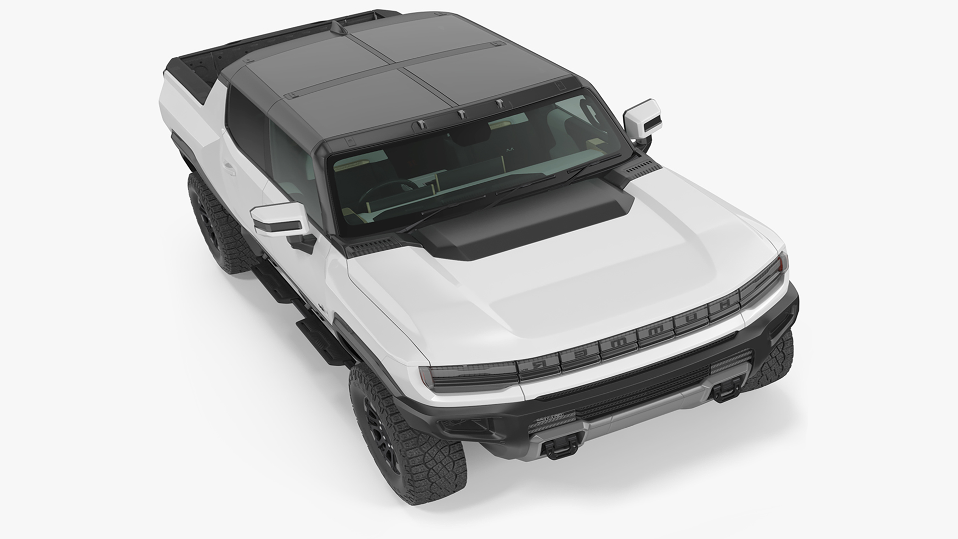 GMC Hummer EV PICKUP Lights Off Rigged for Maya 3D