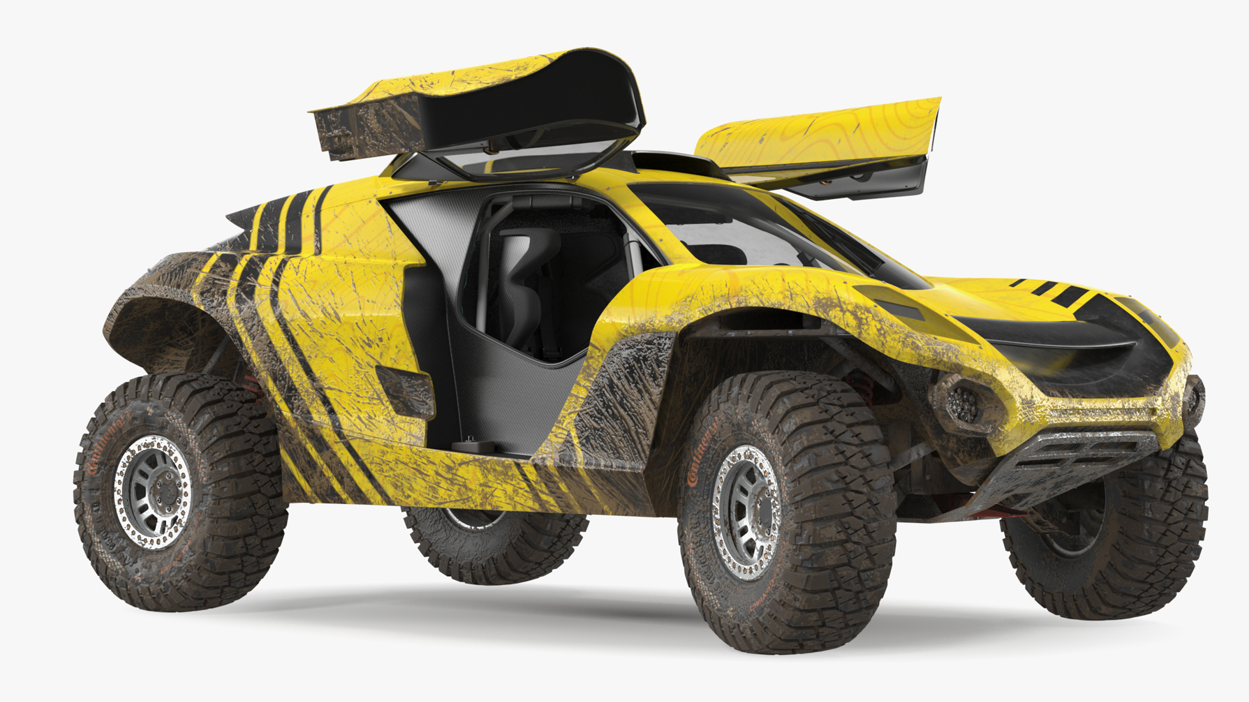 3D model Extreme E Car Racing Electric SUV Dirty Rigged for Cinema 4D