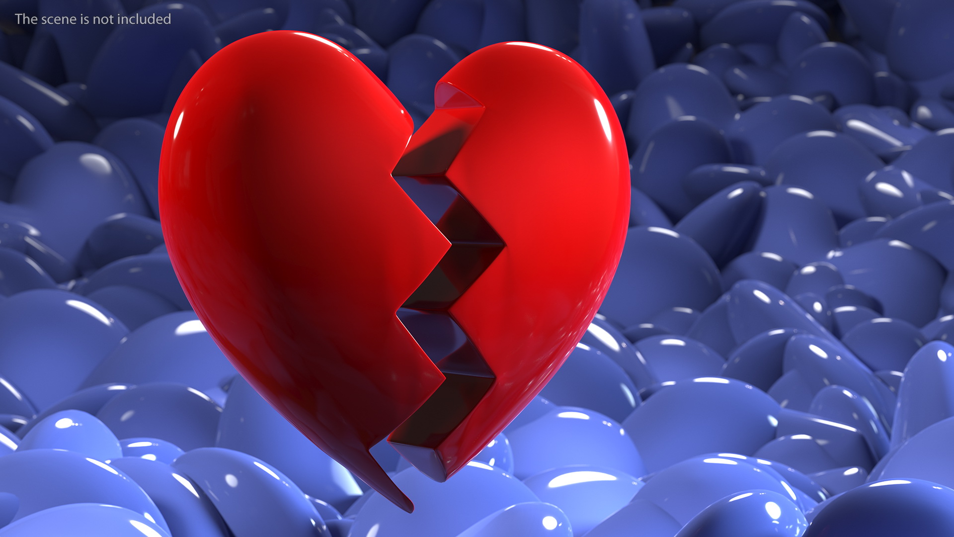 3D Broken Heart Emoji model