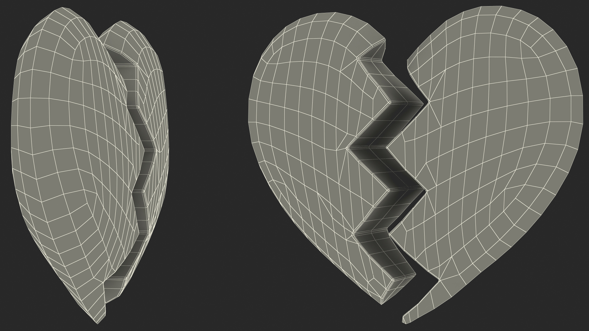 3D Broken Heart Emoji model