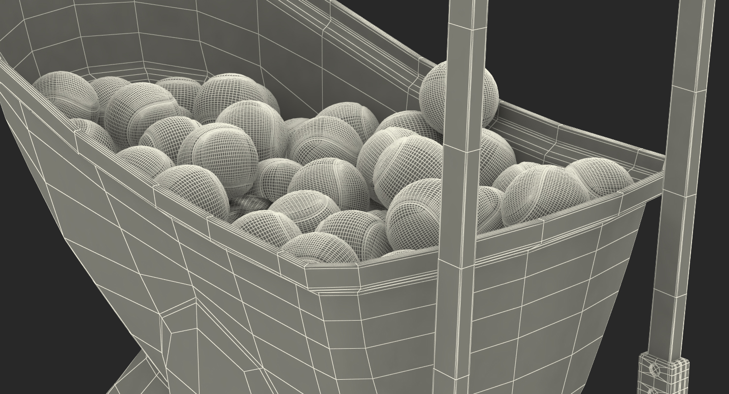 Portable Tennis Ball Machine with Balls 3D model