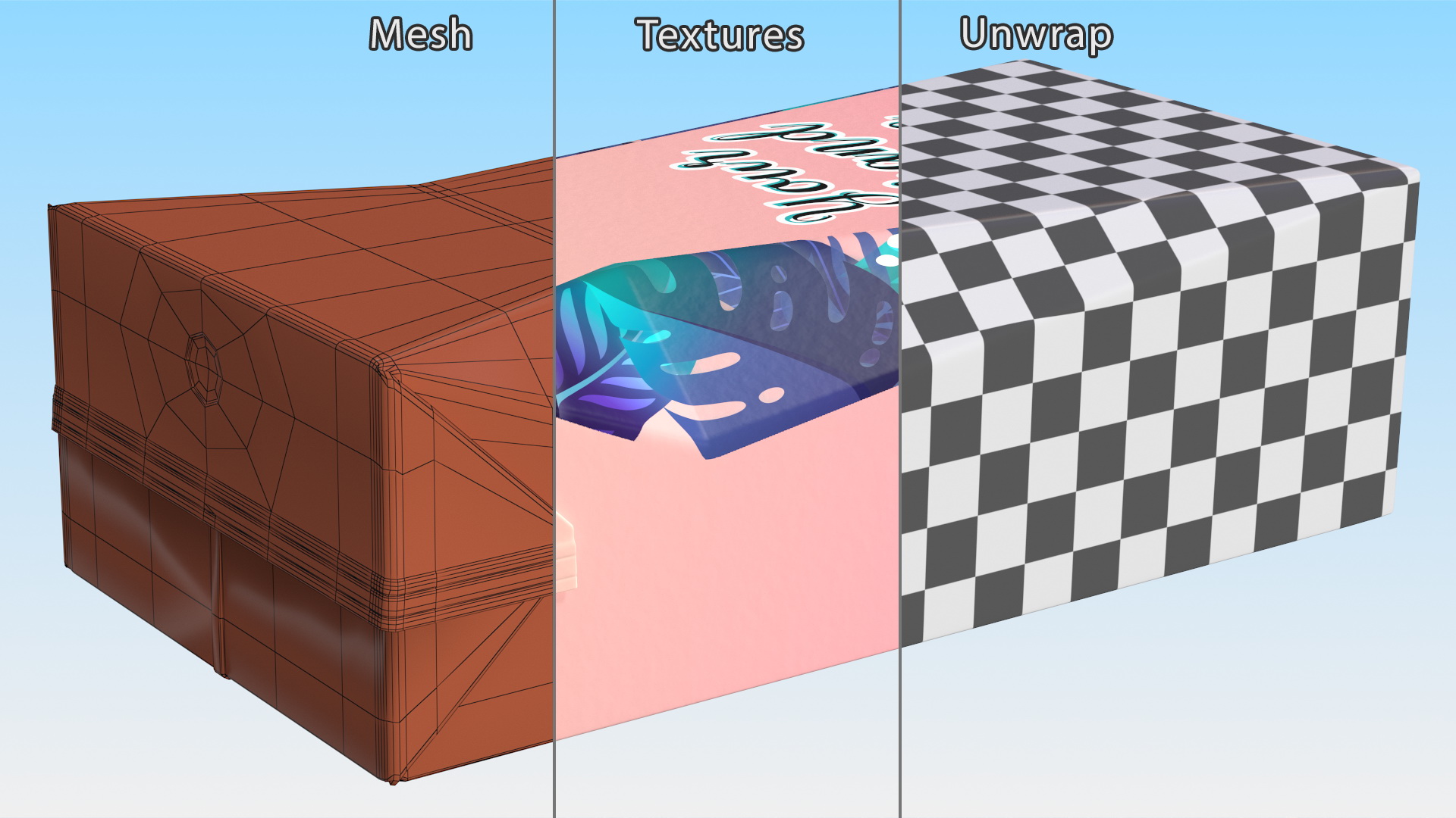3D Small Aseptic Carton with Straw Hole Mockup Pink model