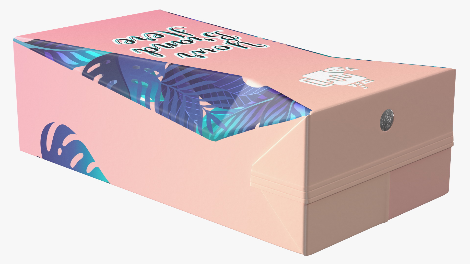 3D Small Aseptic Carton with Straw Hole Mockup Pink model