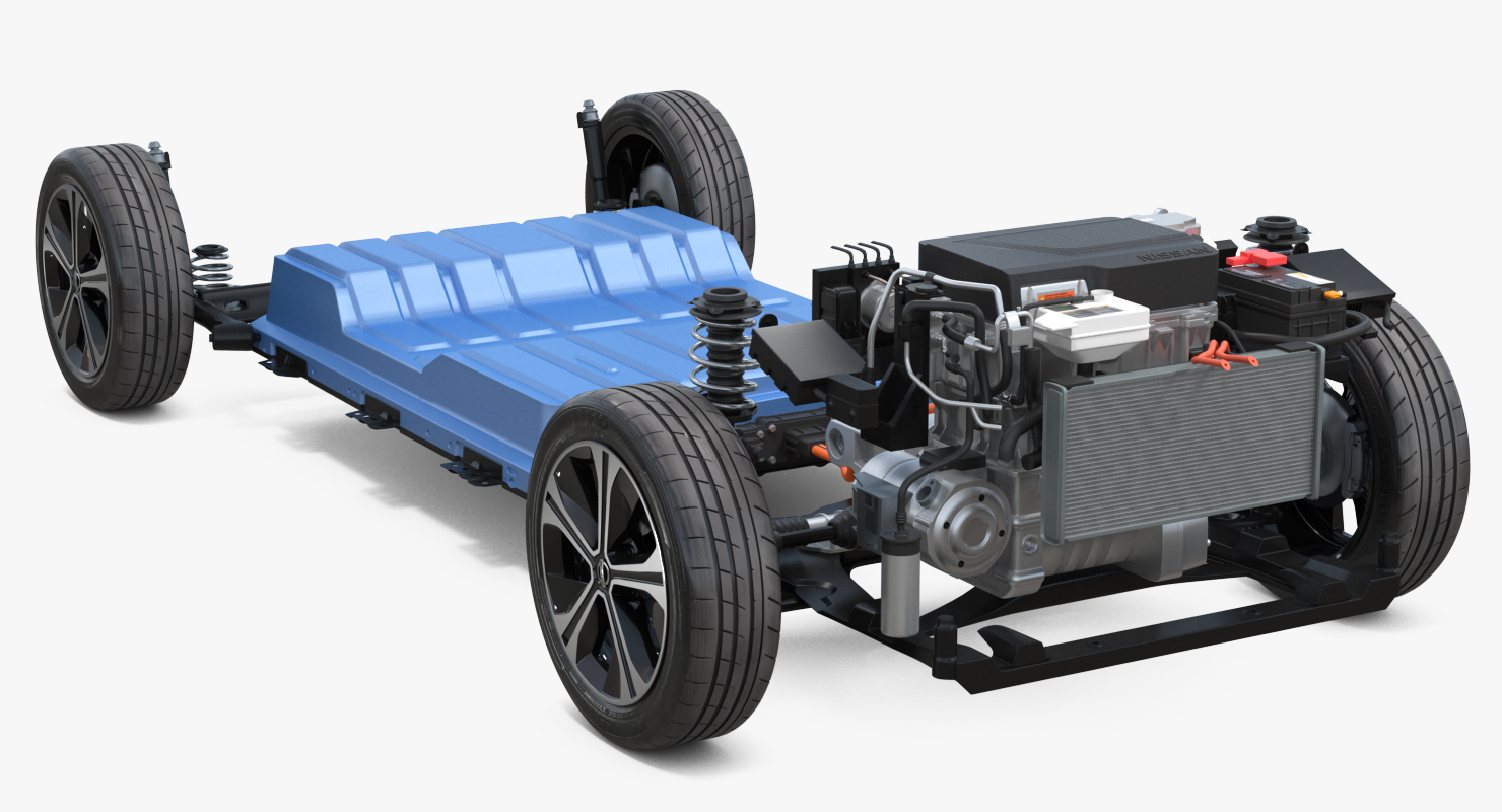 Nissan Leaf Engine and Chassis and Battery Pack 3D