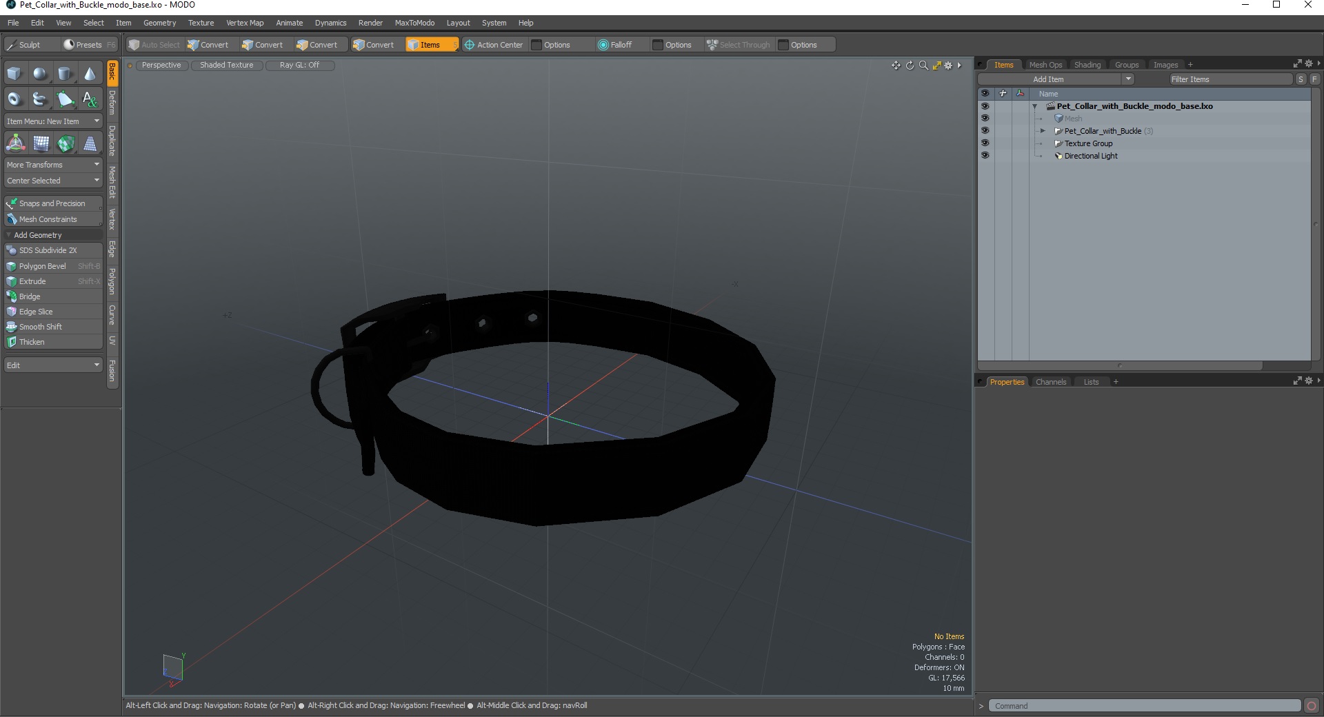 Pet Collar with Buckle 3D